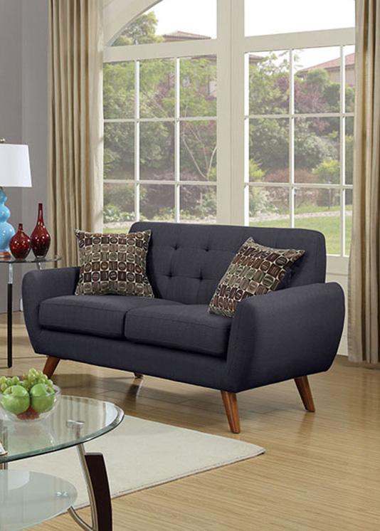 

    
Modern Gray Fabric Upholstered 2-Pcs Sofa Set F6913 Poundex
