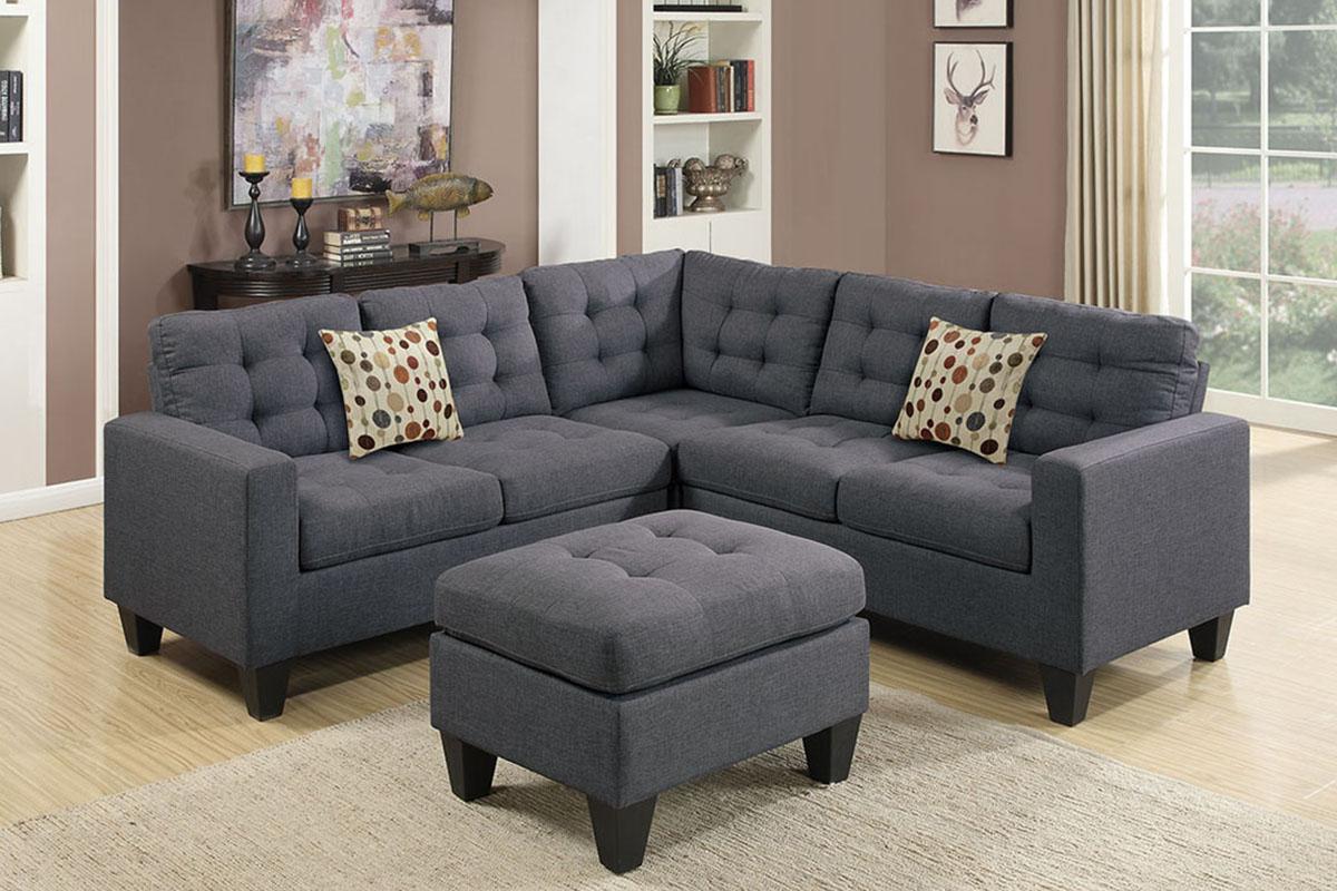 Contemporary, Modern 4-Pcs Modular Sectional F6935 F6935 in Gray Fabric