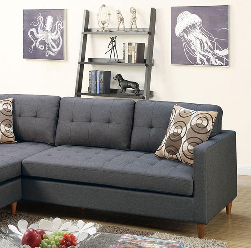 

    
Poundex Furniture F7094 Sectional Sofa Gray F7094
