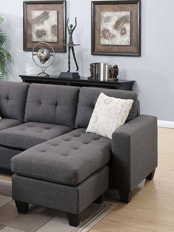 

    
Poundex Furniture F6920 Sectional w/ Ottoman Gray F6920
