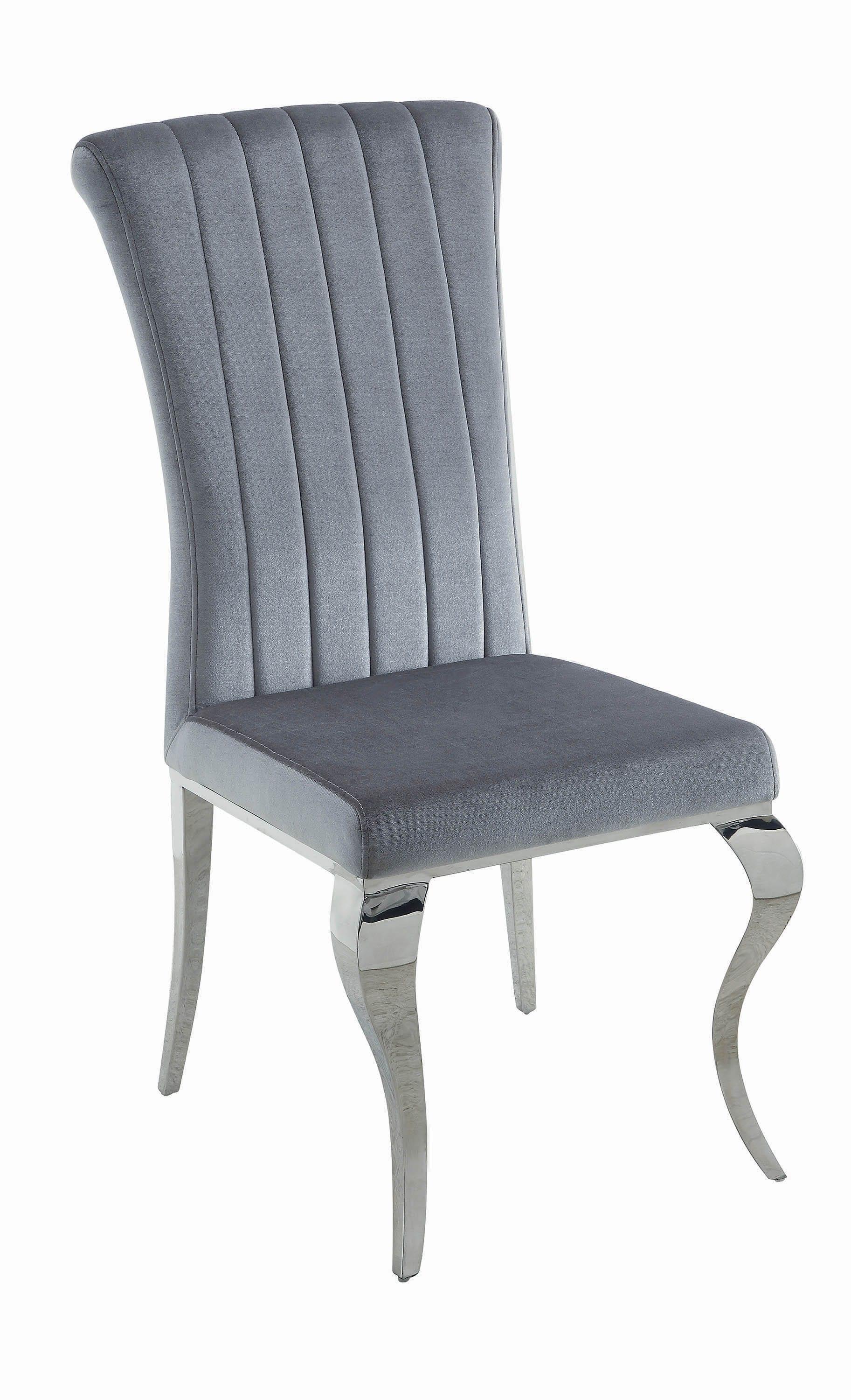Modern Dining Chair Manessier 105073 in Gray Fabric