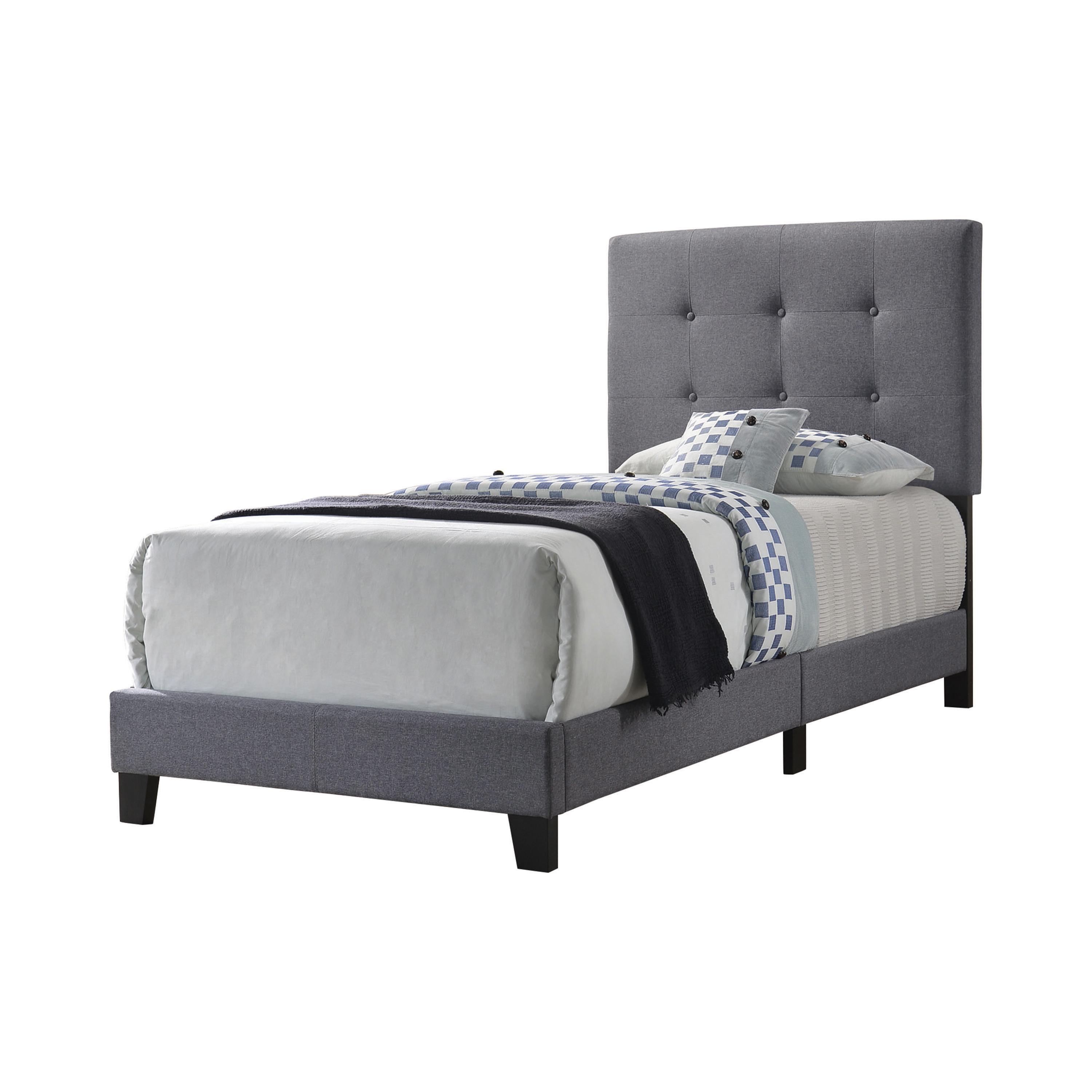 

    
Modern Gray Fabric Upholstery Twin Bed Coaster 305747T Mapes
