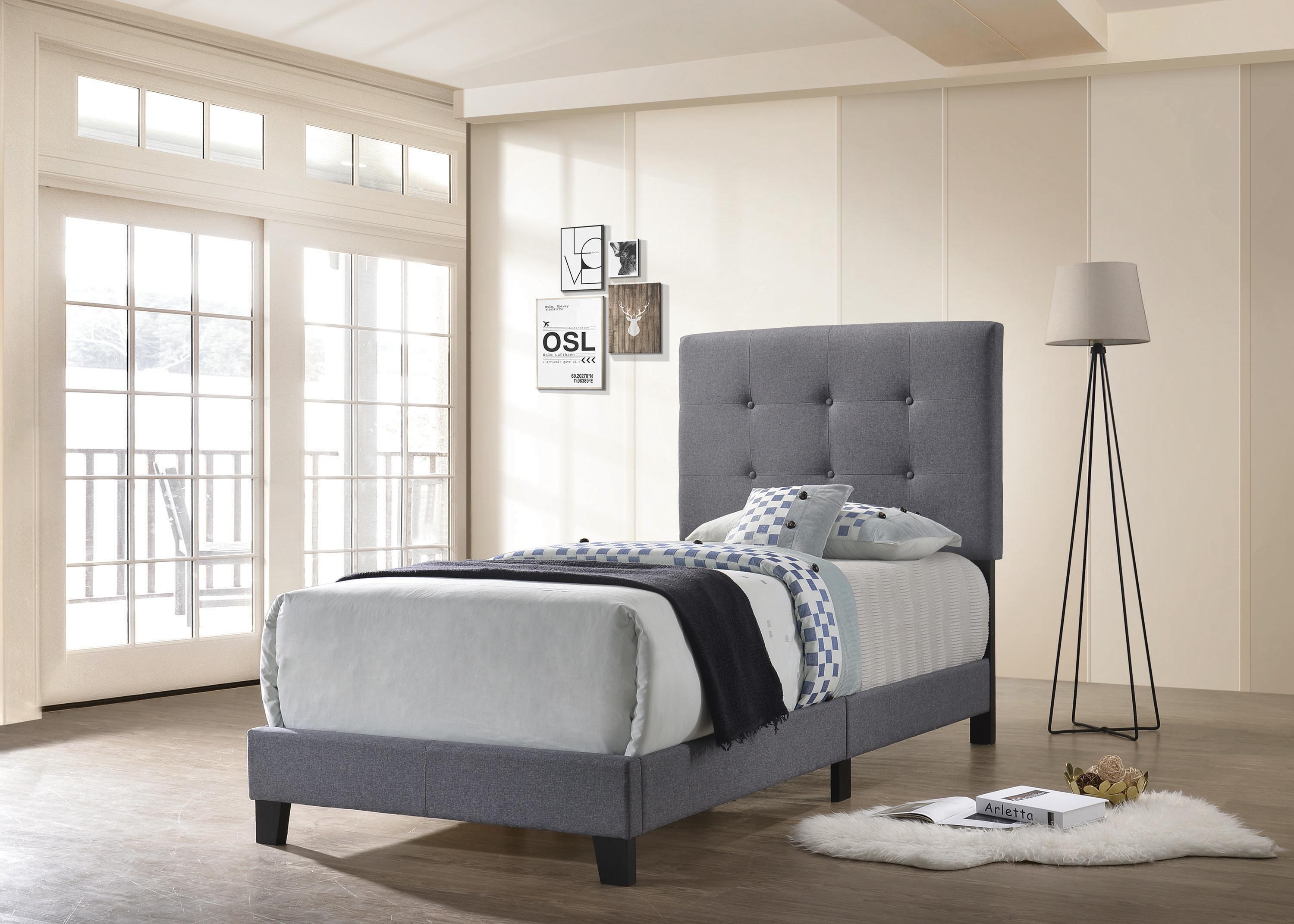 

                    
Coaster 305747T Mapes Bed Gray Fabric Purchase 
