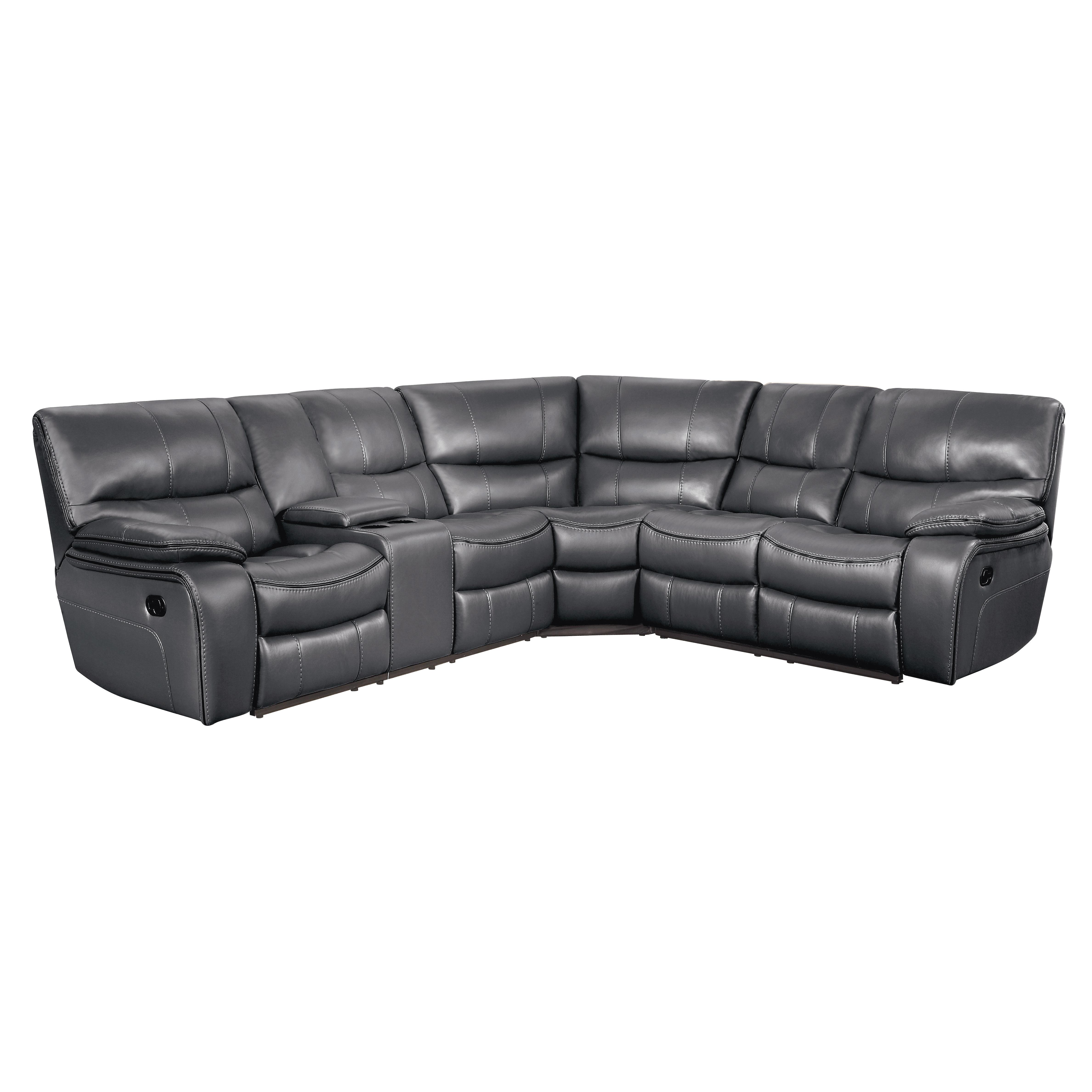 Modern Reclining Sectional 8480GRY*3SC Pecos 8480GRY*3SC in Gray Faux Leather