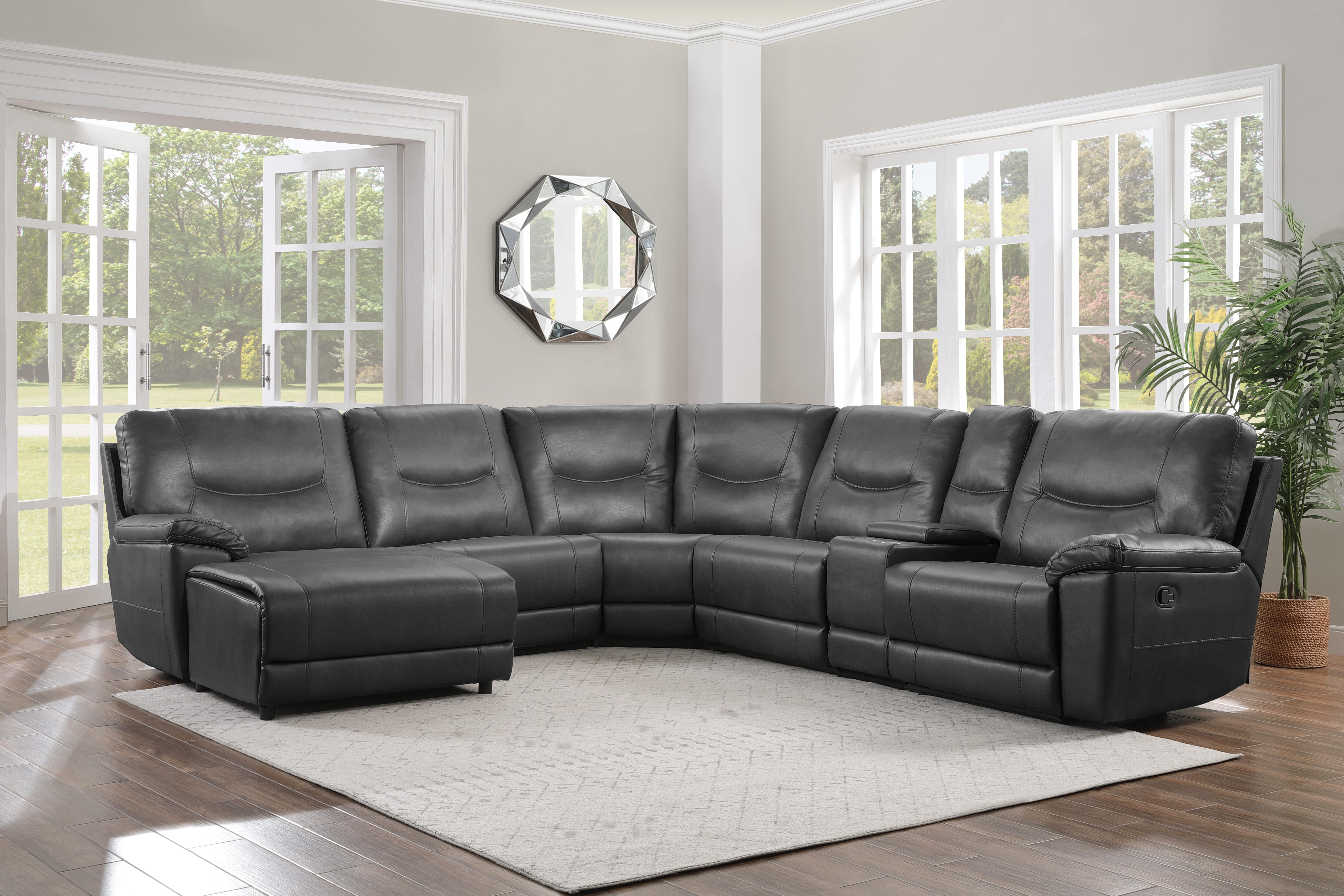 

                    
Homelegance 8490GRY*6LCRR Columbus Reclining Sectional Gray Faux Leather Purchase 
