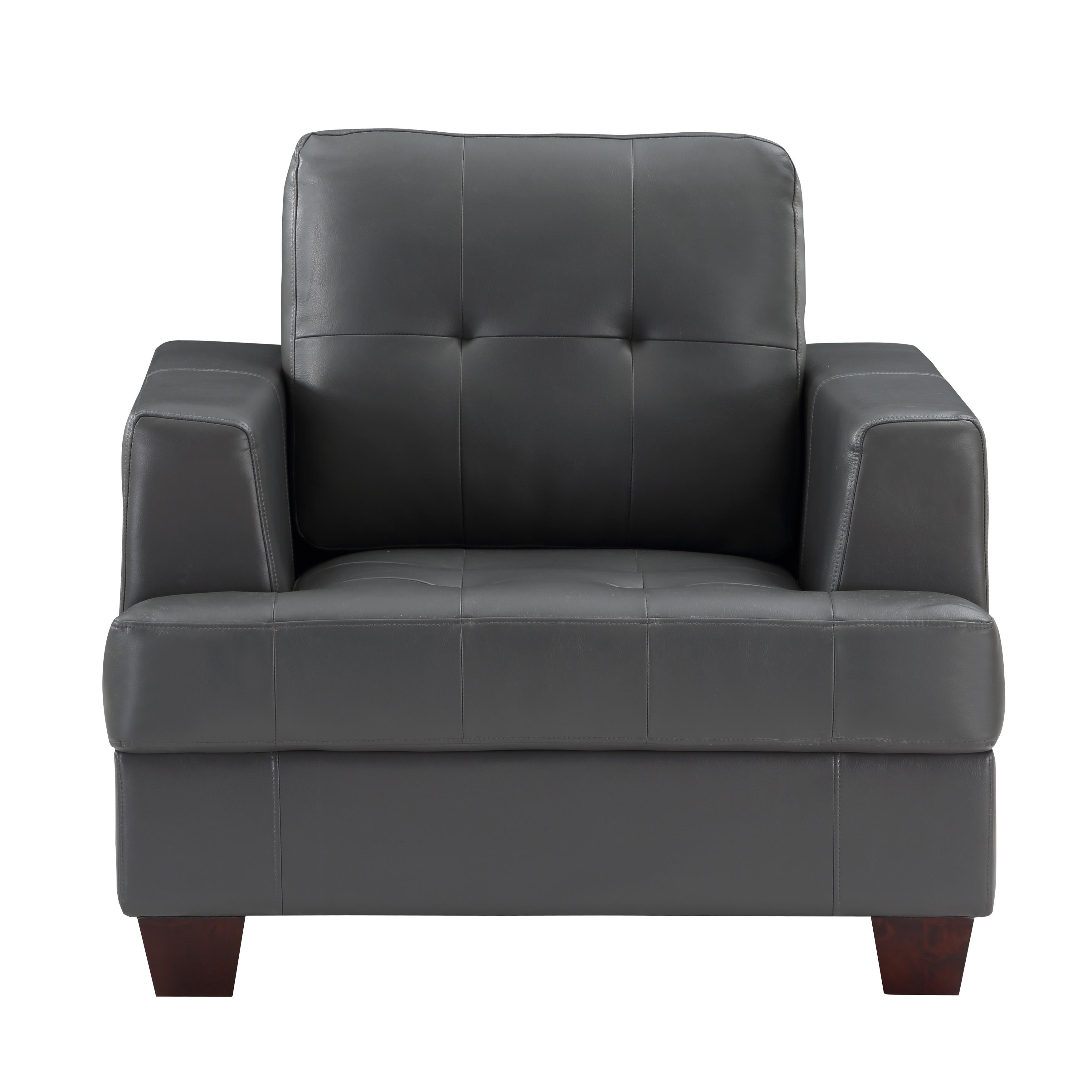 

    
Modern Gray Faux Leather Arm Chair Homelegance 9309GY-1 Hinsall
