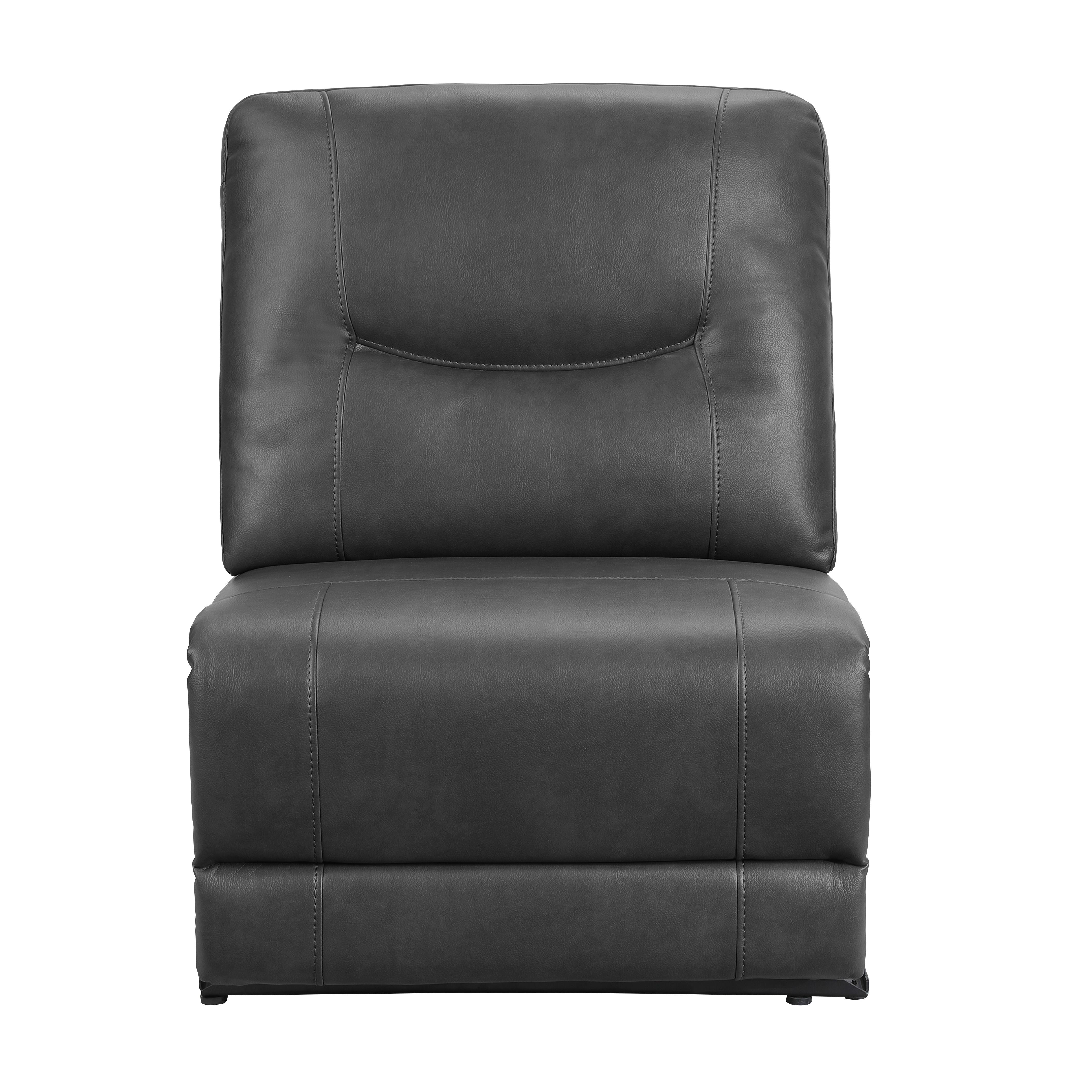 Modern Armless Chair 8490GRY-AC Columbus 8490GRY-AC in Gray Faux Leather