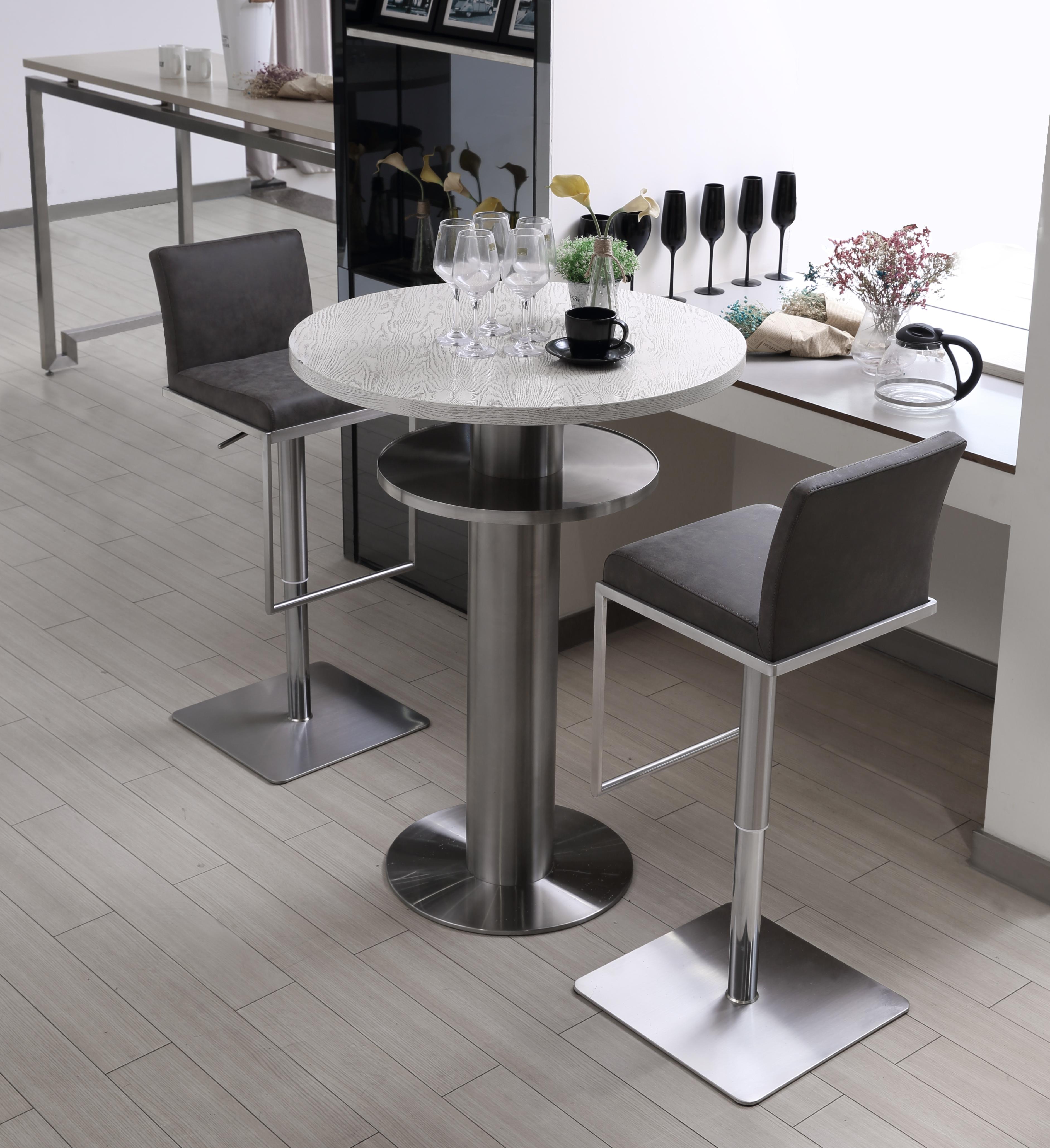 

                    
Buy Modern Gray Faux Leather Bar Stool WhiteLine BS1622P-GRY Clay
