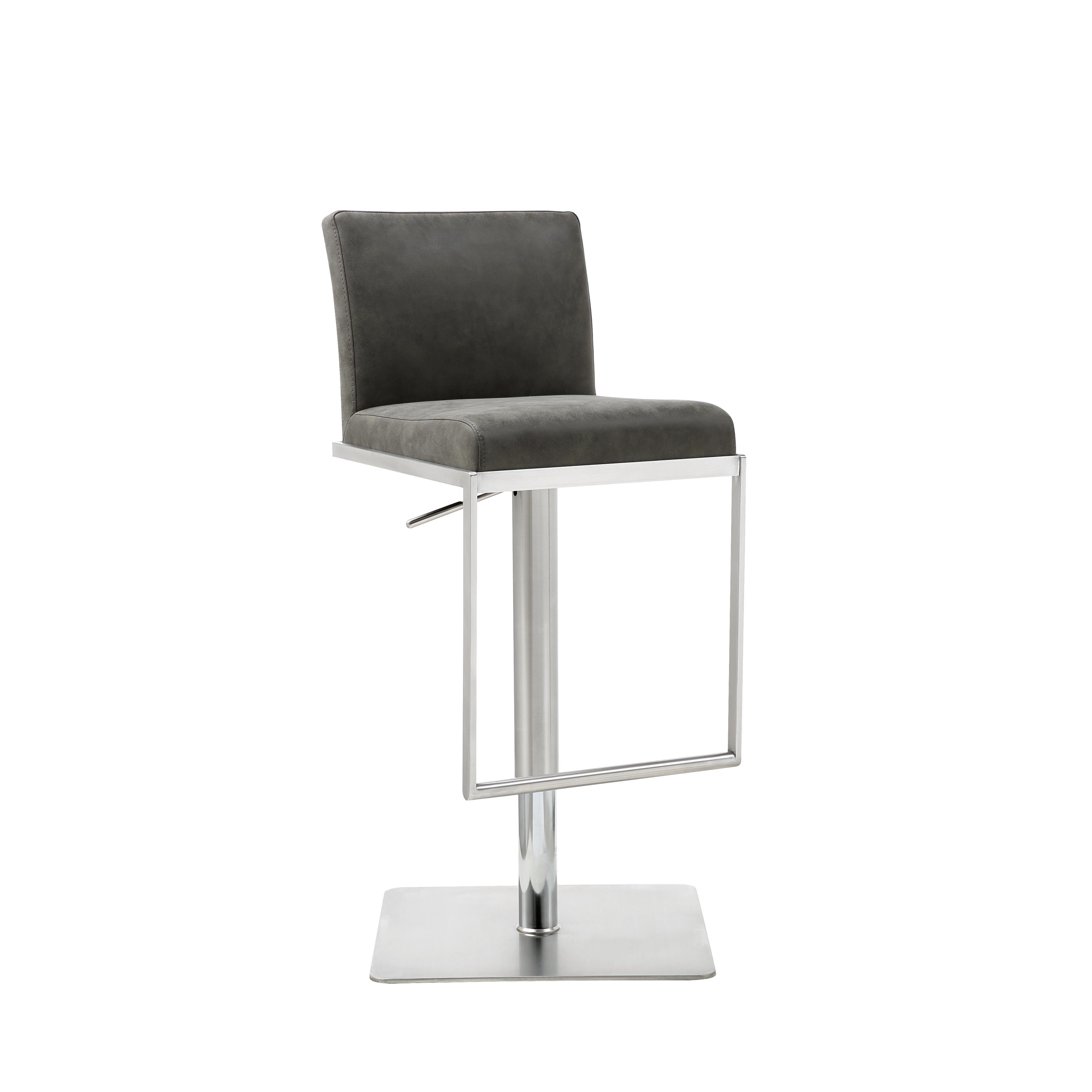 

    
Modern Gray Faux Leather Bar Stool WhiteLine BS1622P-GRY Clay
