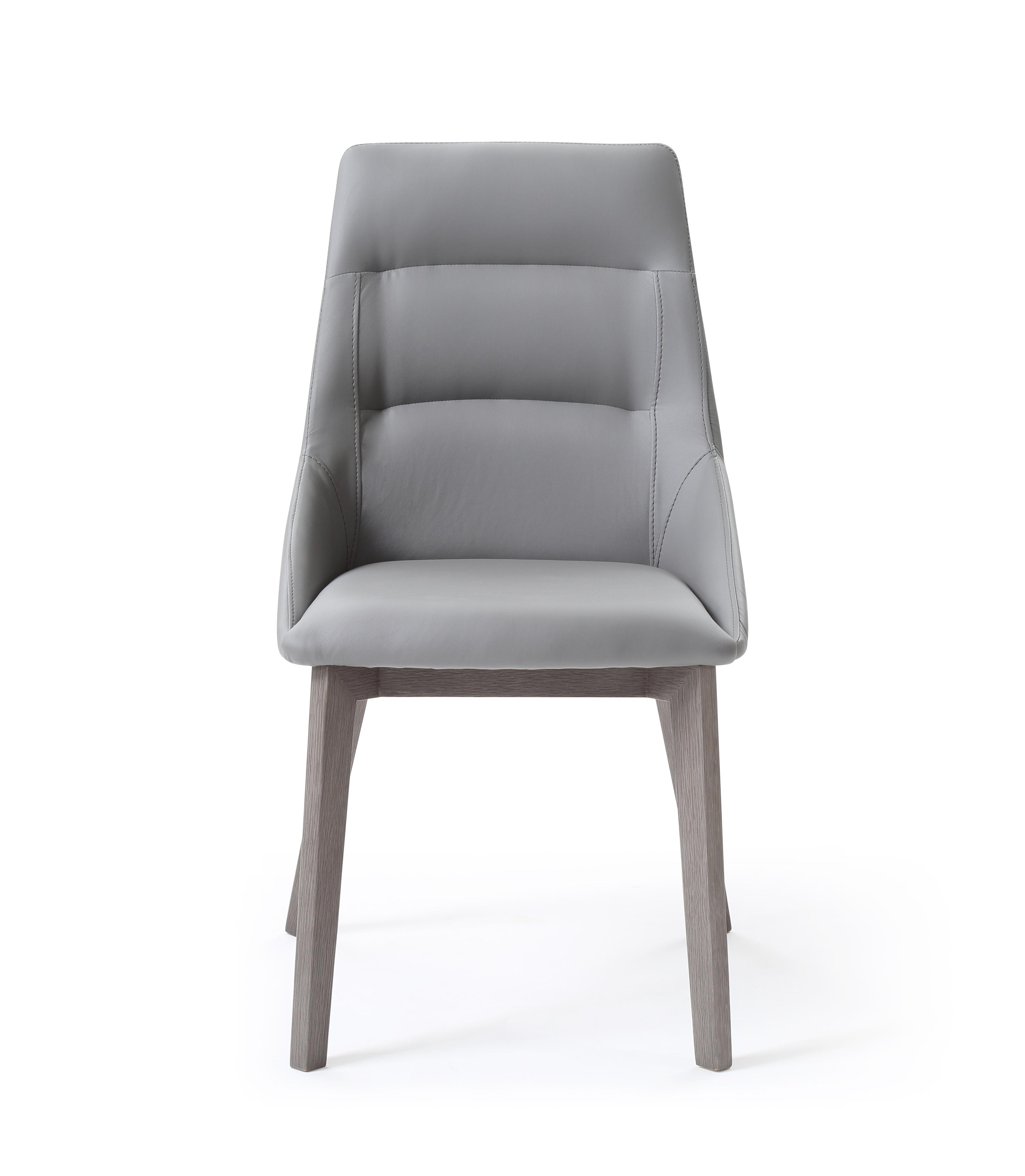 

    
Modern Gray Faux Leather Dining Chair Set 2pcs WhiteLine DC1420-GRY/GRY Siena
