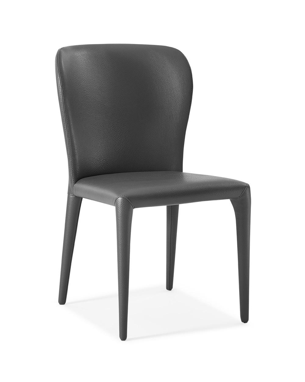 

    
Modern Gray Faux Leather Dining Chair Set 2pcs WhiteLine DC1455-GRY Hazel
