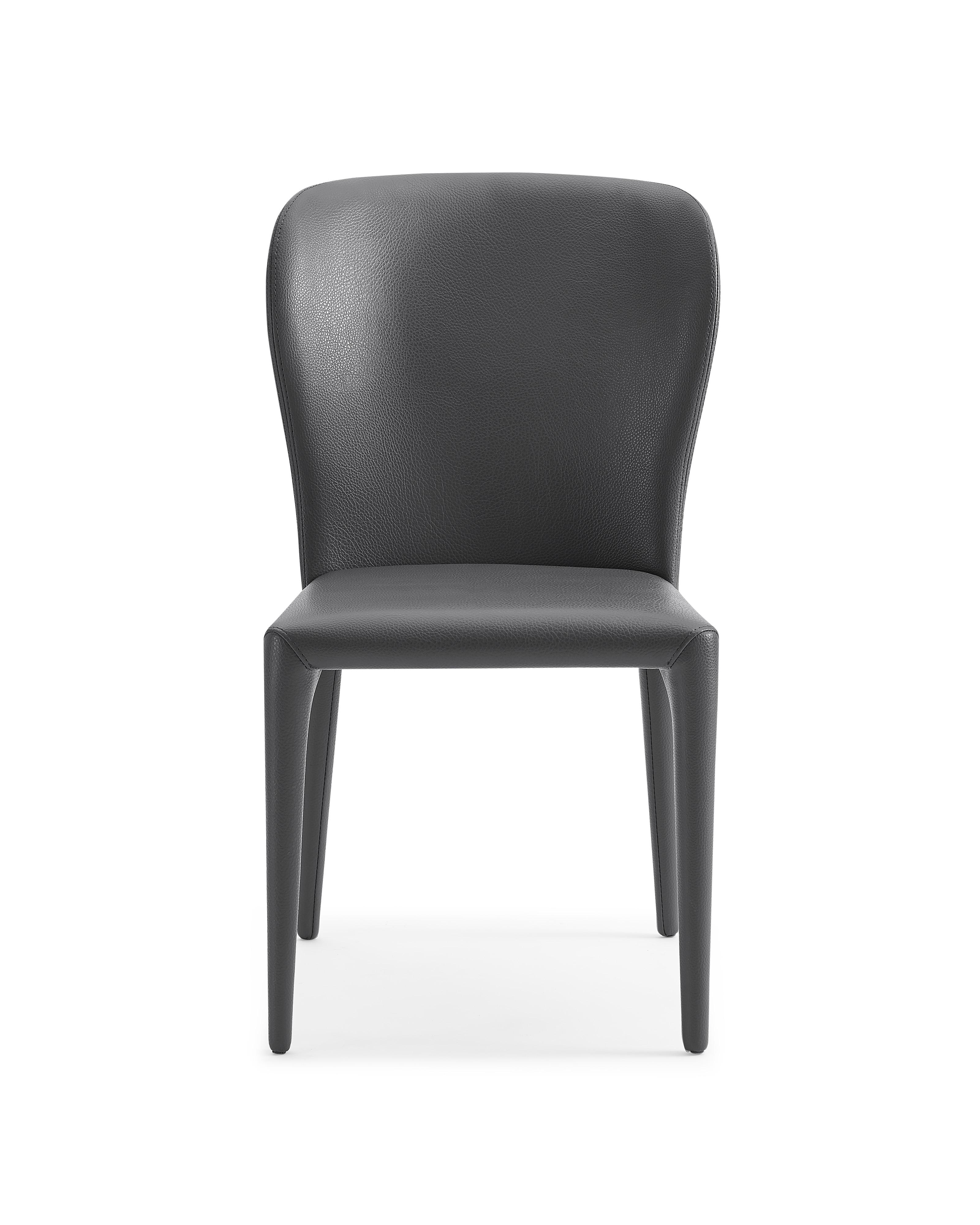 

    
Modern Gray Faux Leather Dining Chair Set 2pcs WhiteLine DC1455-GRY Hazel
