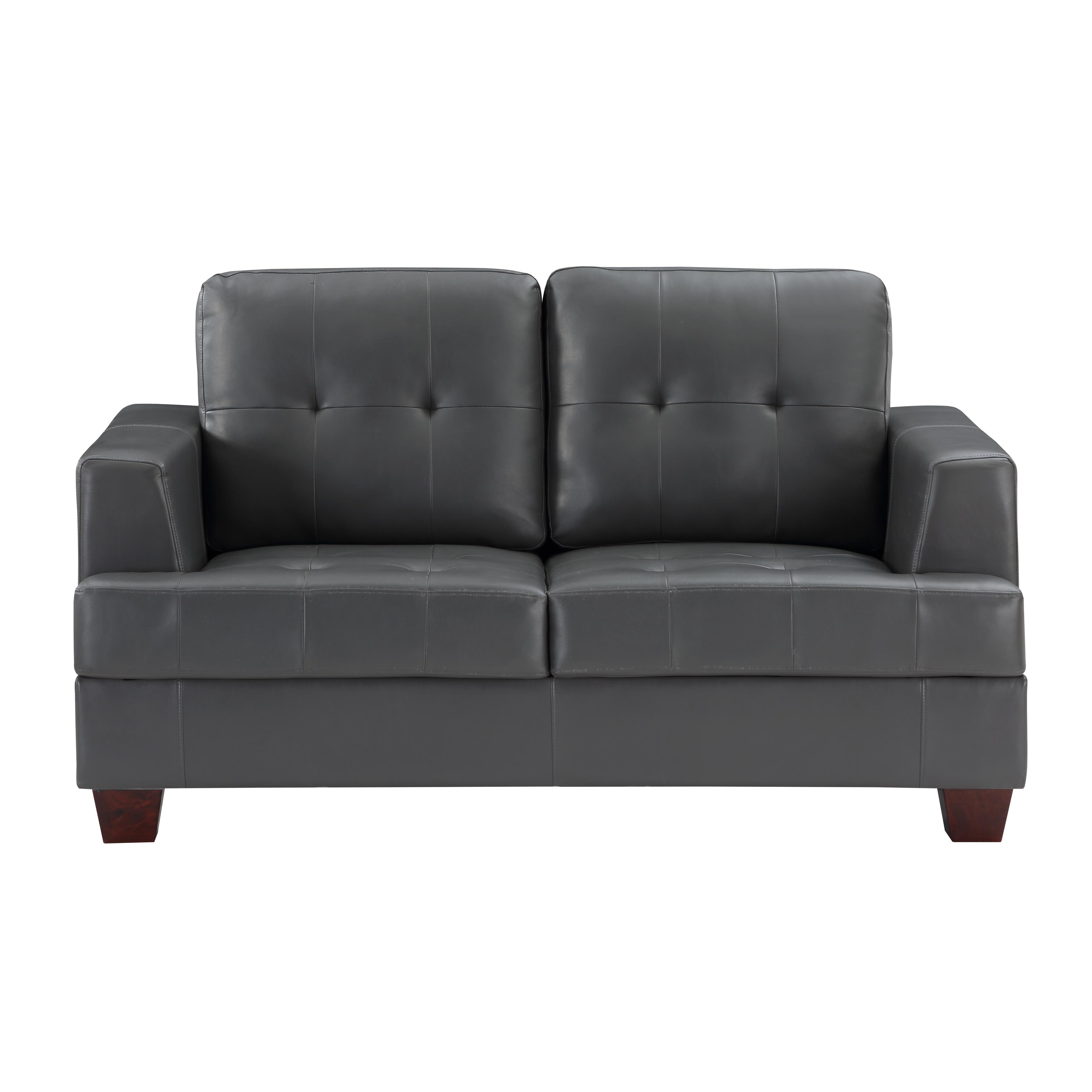 Modern Loveseat 9309GY-2 Hinsall 9309GY-2 in Gray Faux Leather