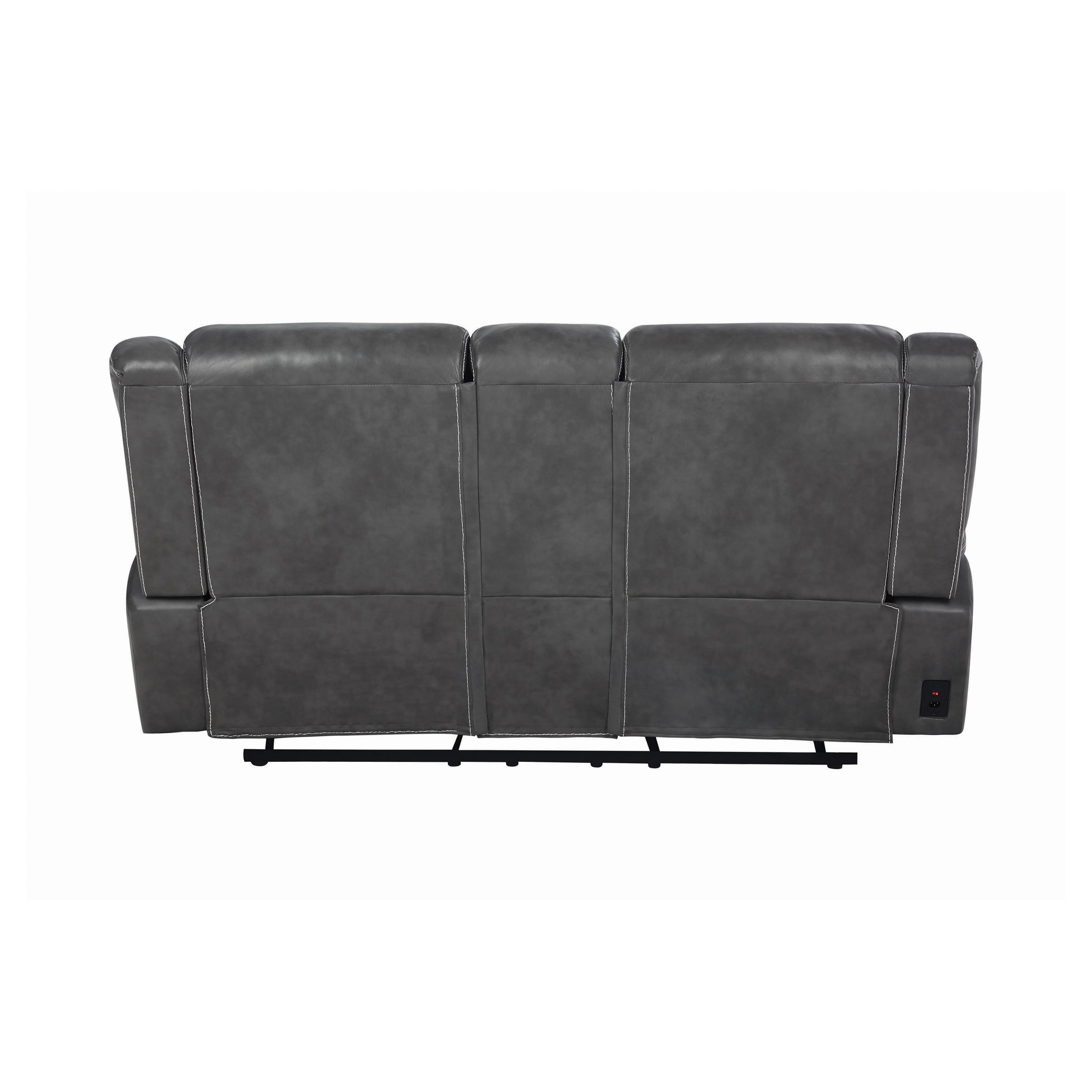 

    
Modern Gray Faux Leather Motion Sofa Set 2pcs Coaster 650354-S2 Conrad
