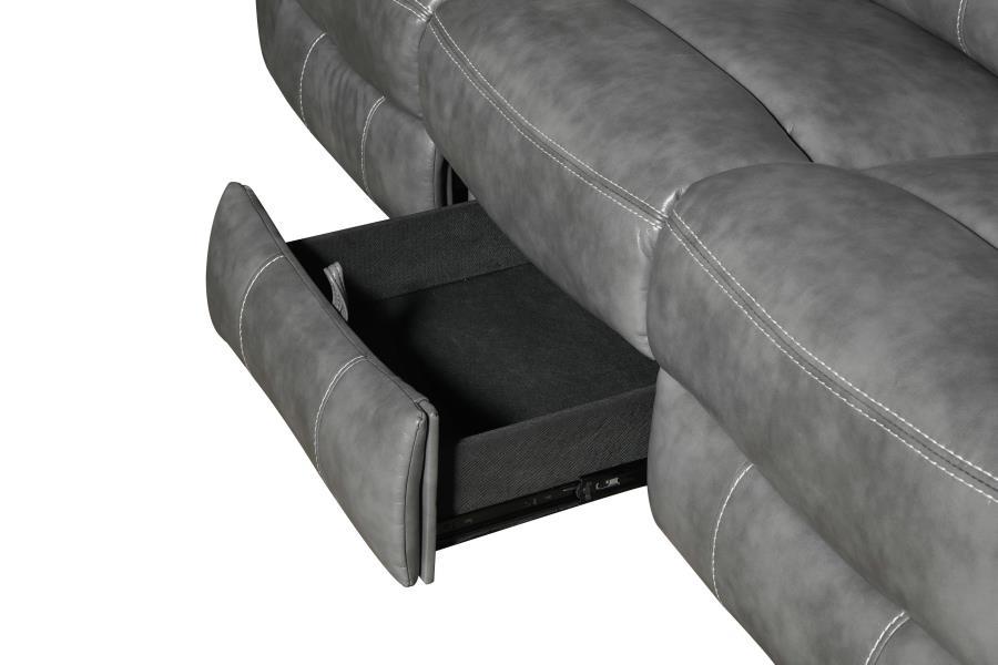 

    
650354-S2 Modern Gray Faux Leather Motion Sofa Set 2pcs Coaster 650354-S2 Conrad
