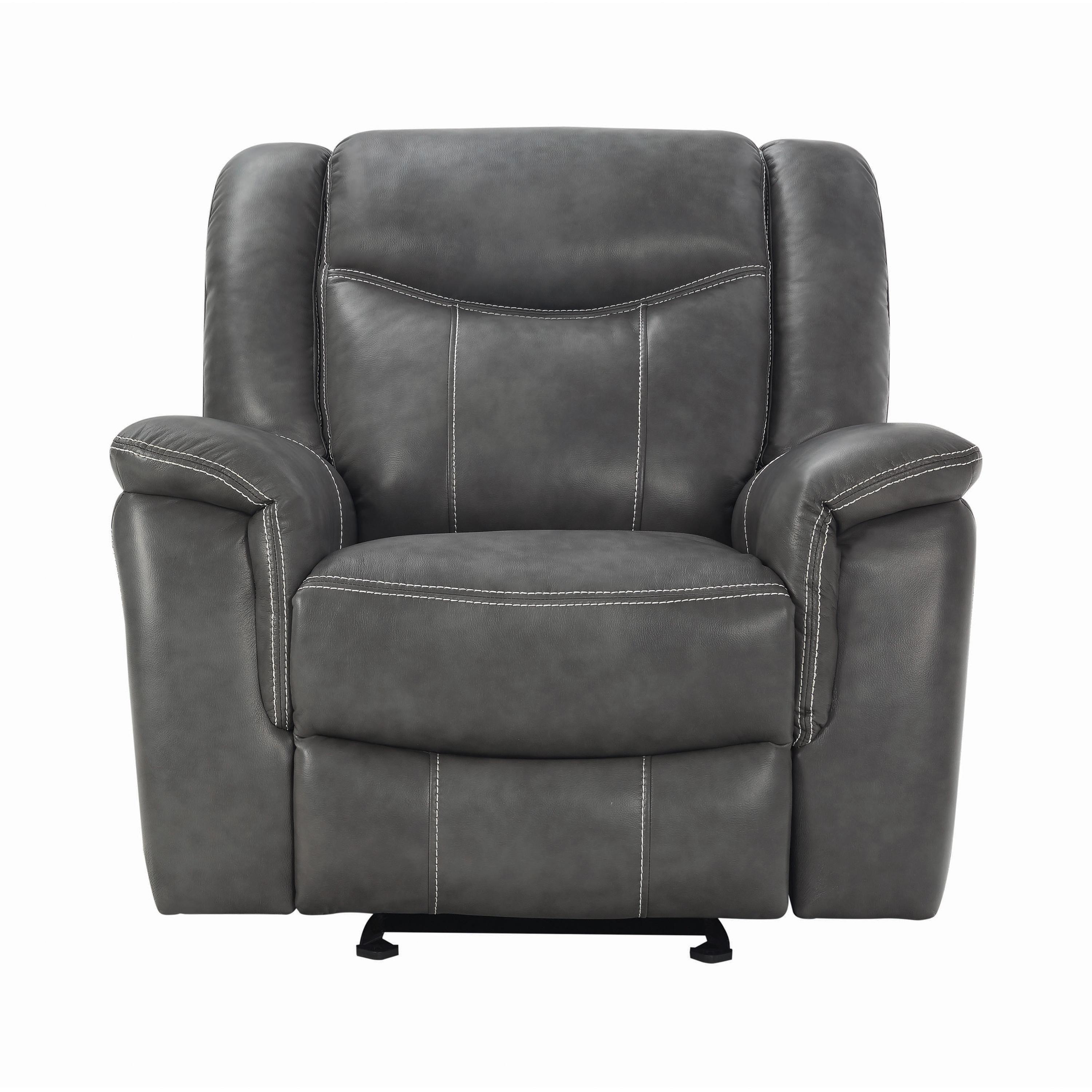 

    
 Order  Modern Gray Faux Leather Motion Sofa Set 3pcs Coaster 650354-S3 Conrad
