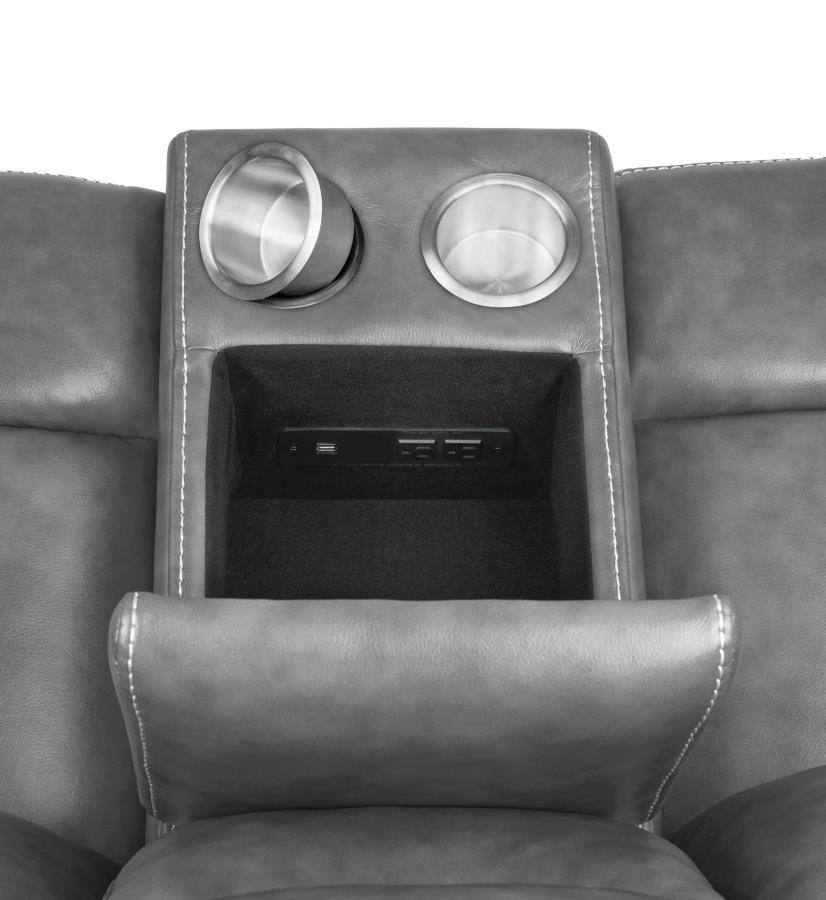 

    
650354-S3 Modern Gray Faux Leather Motion Sofa Set 3pcs Coaster 650354-S3 Conrad
