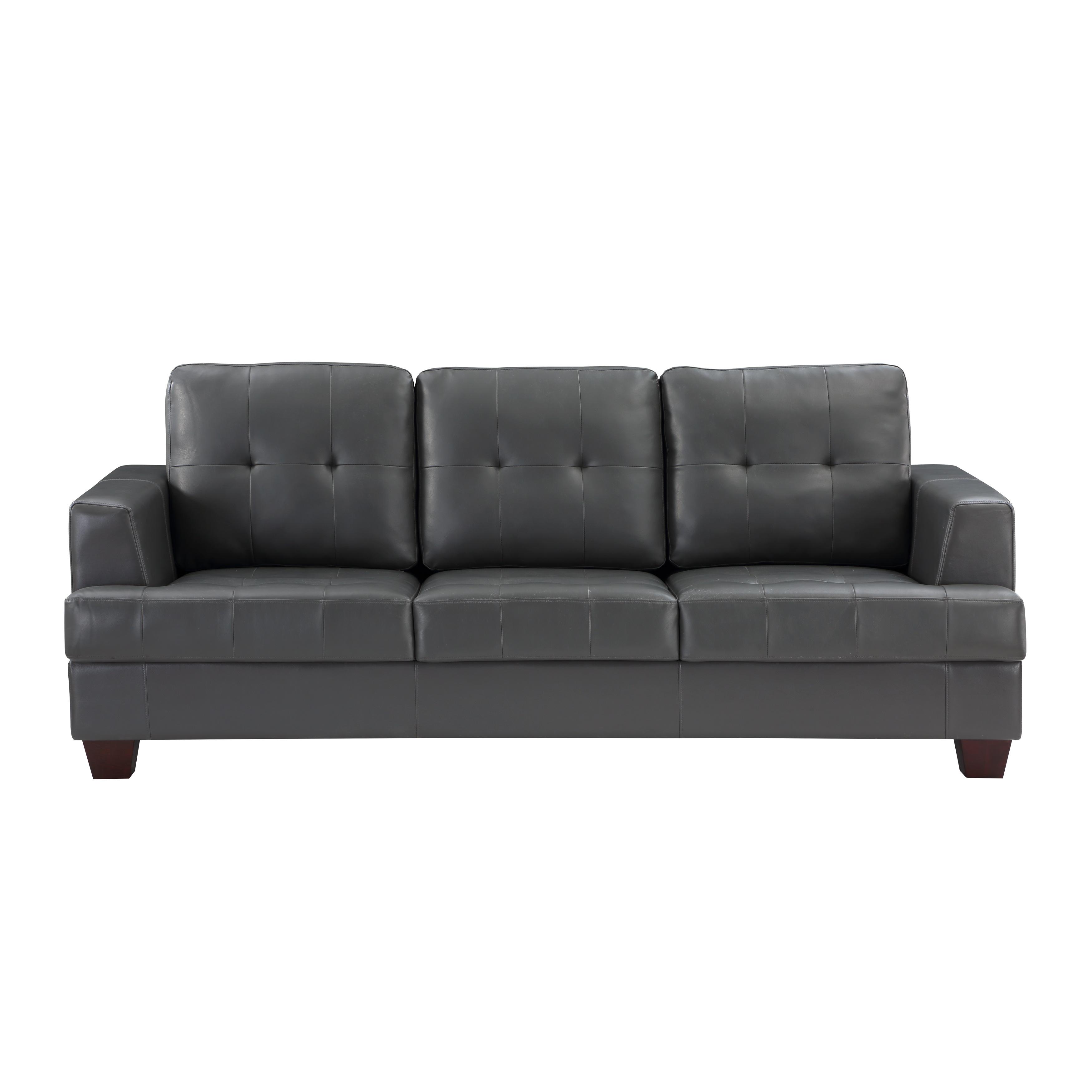 

    
Modern Gray Faux Leather Sofa Homelegance 9309GY-3 Hinsall

