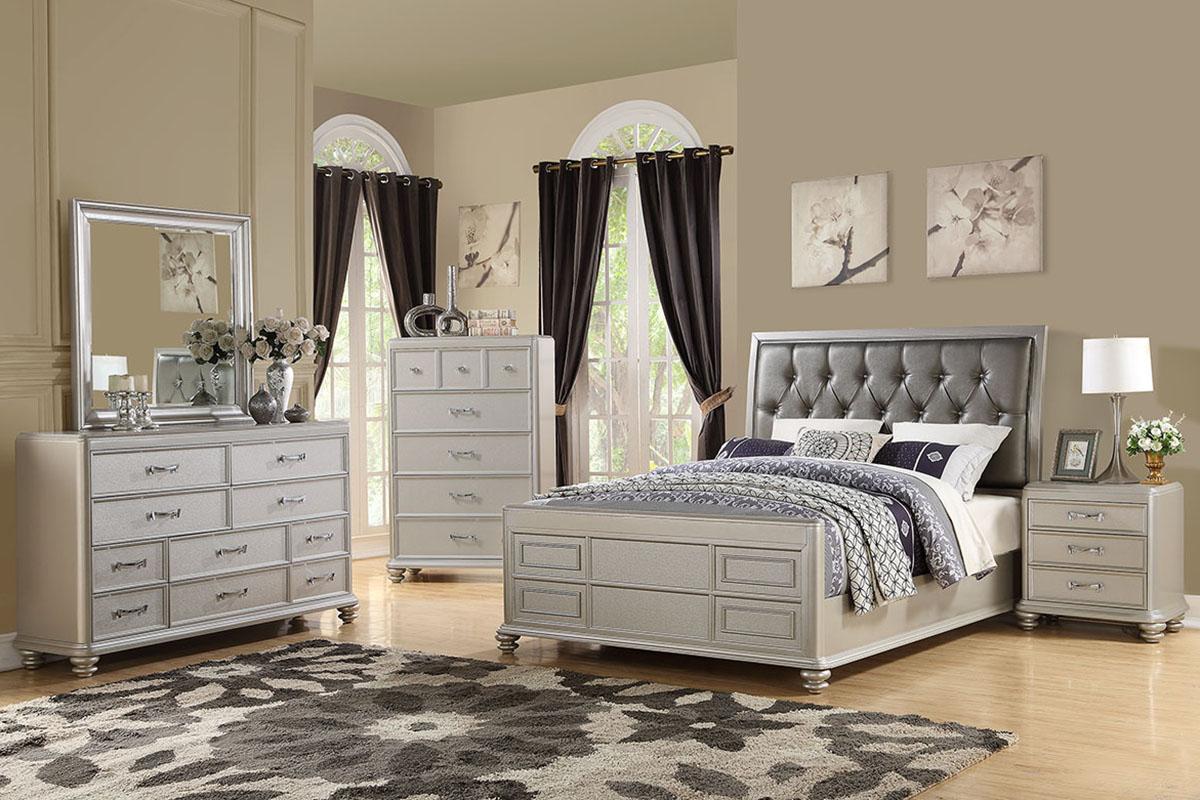 

    
Modern Gray Faux Leather Upholstered Calif. King Bed F9357 Poundex
