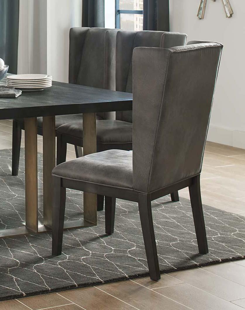 

    
Modern Gray Faux Leather Upholstery Dining chair Set 2 pcs Friedman by Coaster
