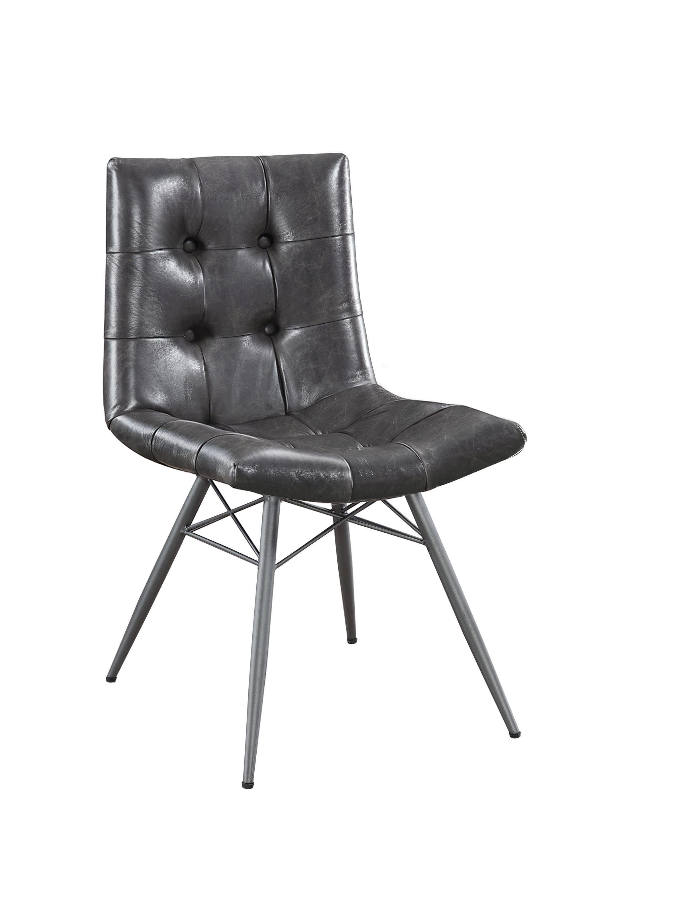 Modern Dining Chair Jamestown 107852 in Gray Faux Leather
