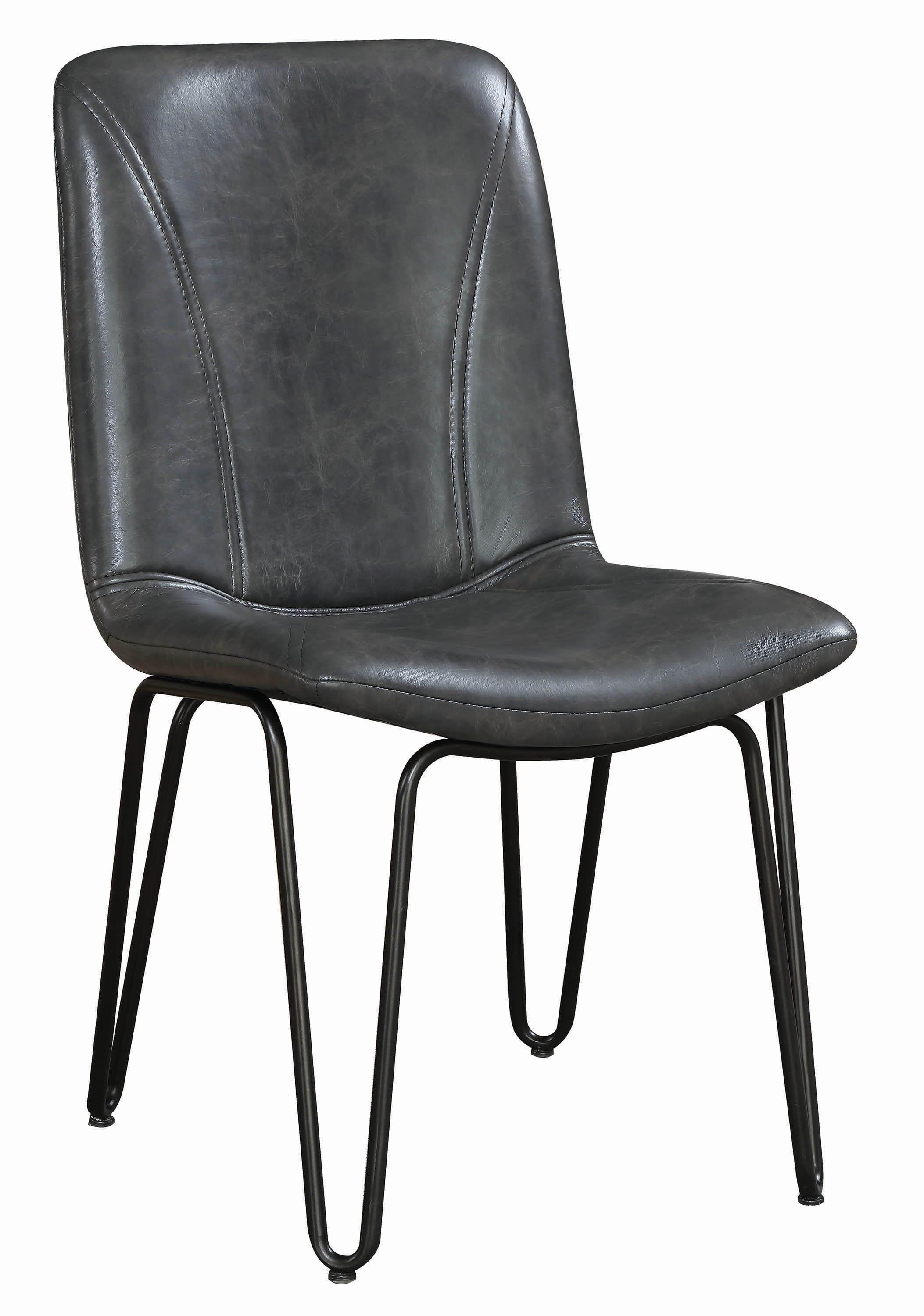 Modern Dining Chair Sherman 130083 in Gray Faux Leather