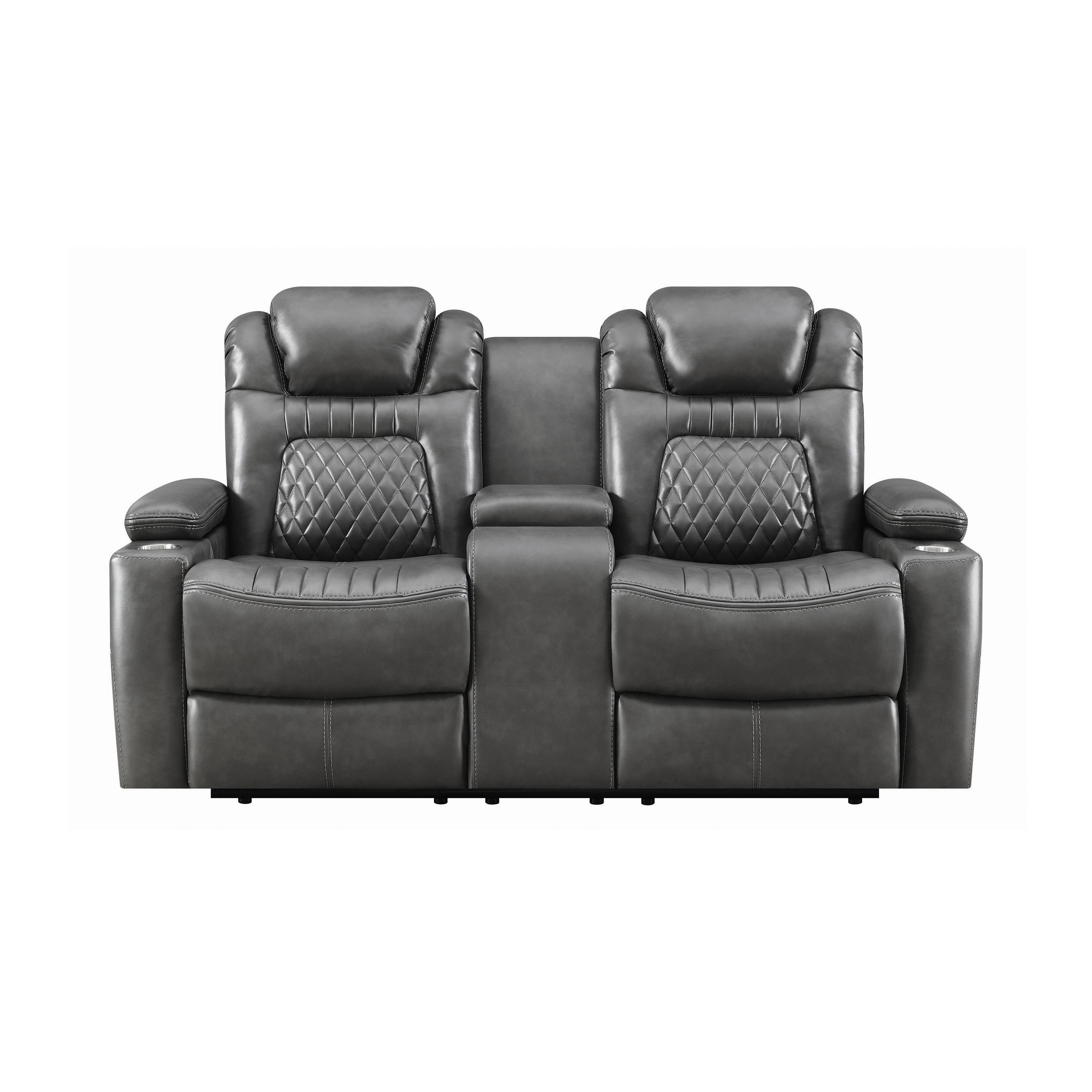 Transitional Power loveseat 603415PP Korbach 603415PP in Charcoal 