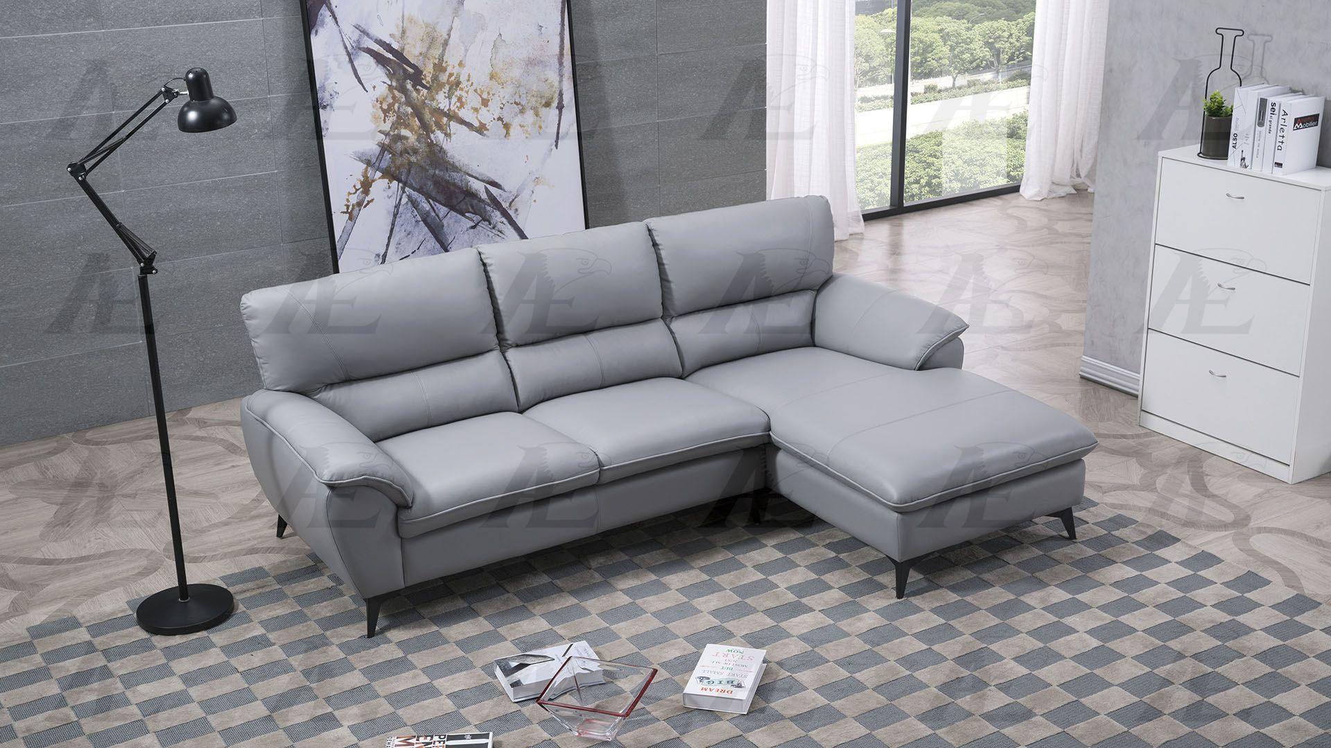 

    
Gray Genuine Leather Sectional Sofa LEFT EK-L153-GR American Eagle Modern
