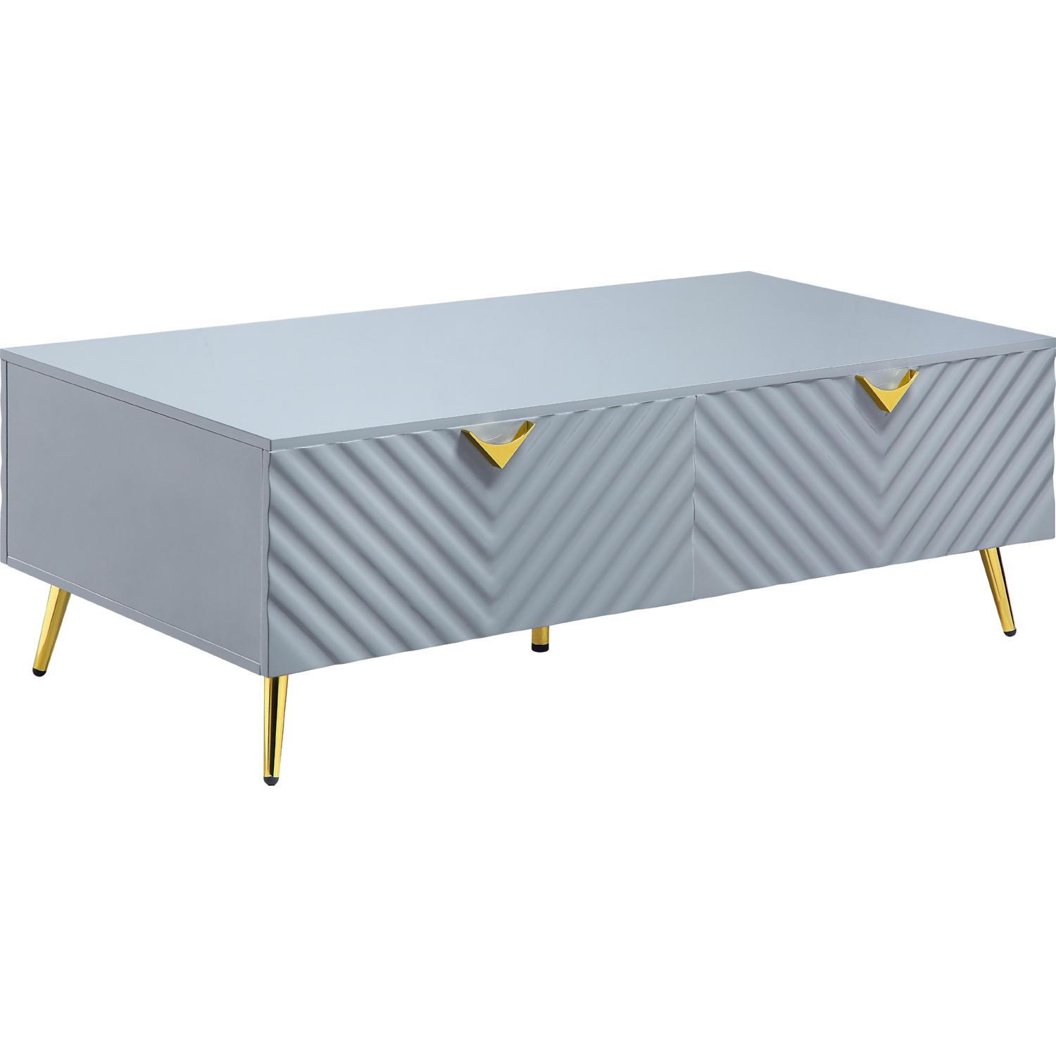

    
Modern Gray High Gloss Coffee Table by Acme Gaines LV01135
