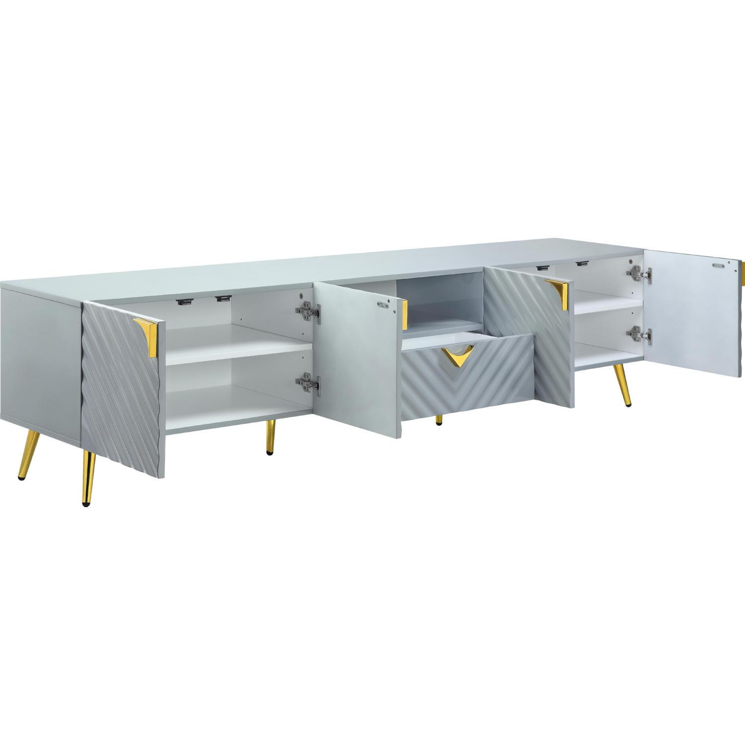

    
Acme Furniture Gaines TV Stand Gray LV01134
