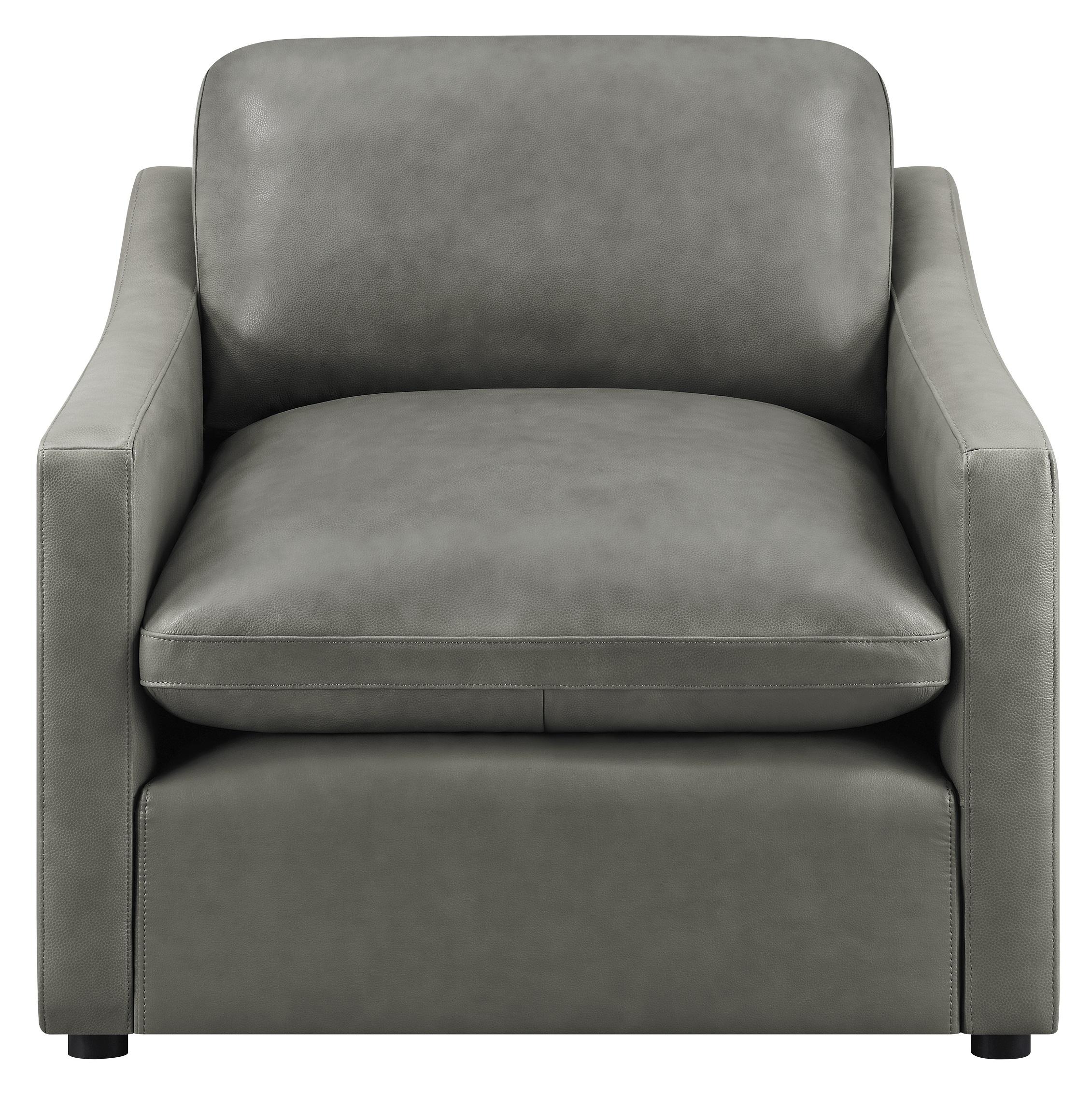 Modern Arm Chair 506773 Grayson 506773 in Gray Leather