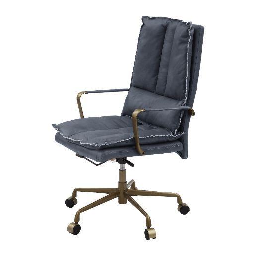 Modern Office Chair Tinzud 93165 in Gray Leather
