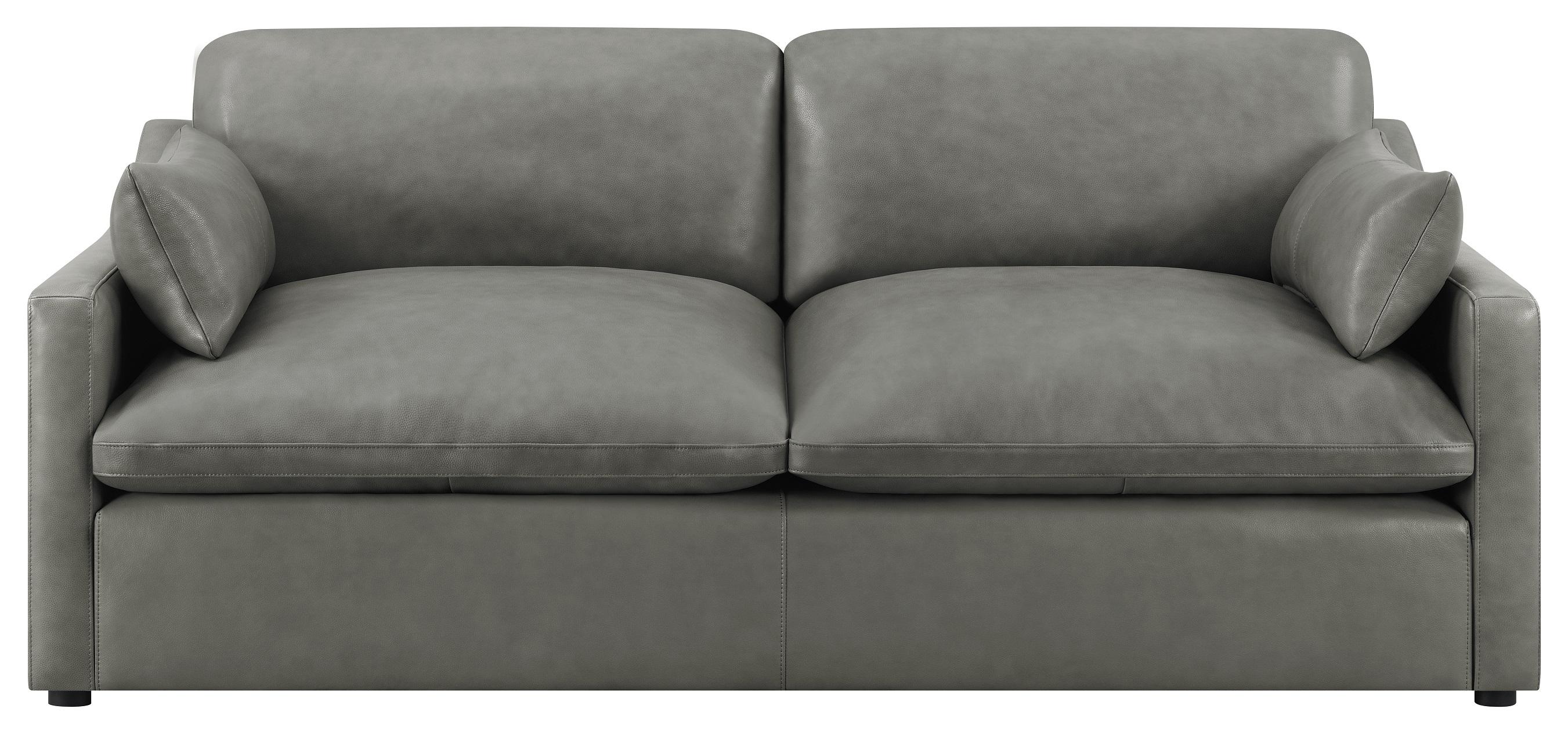 

    
Modern Gray Leather Sofa Coaster 506771 Grayson
