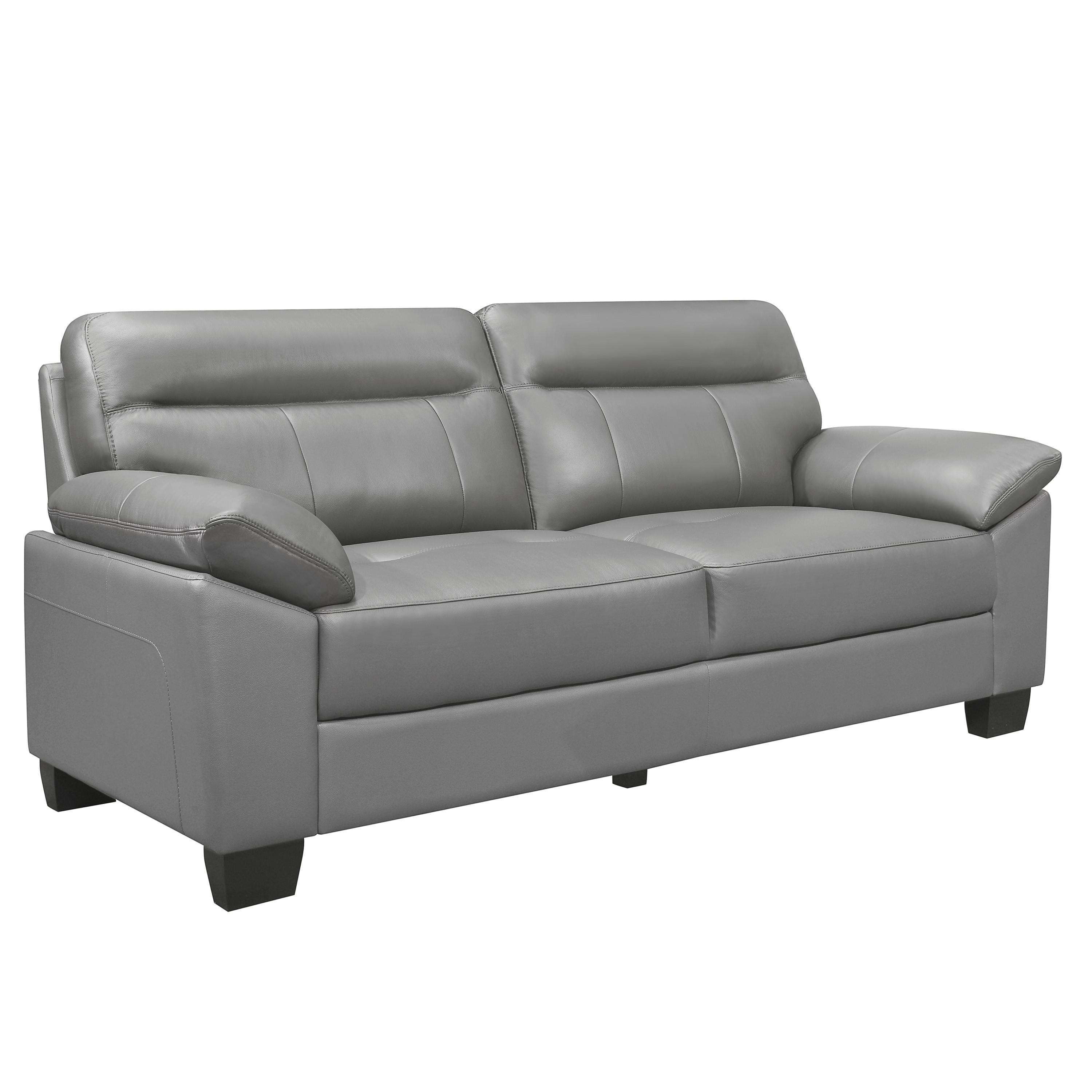 

    
Modern Gray Leather Sofa Homelegance 9537GRY-3 Denizen
