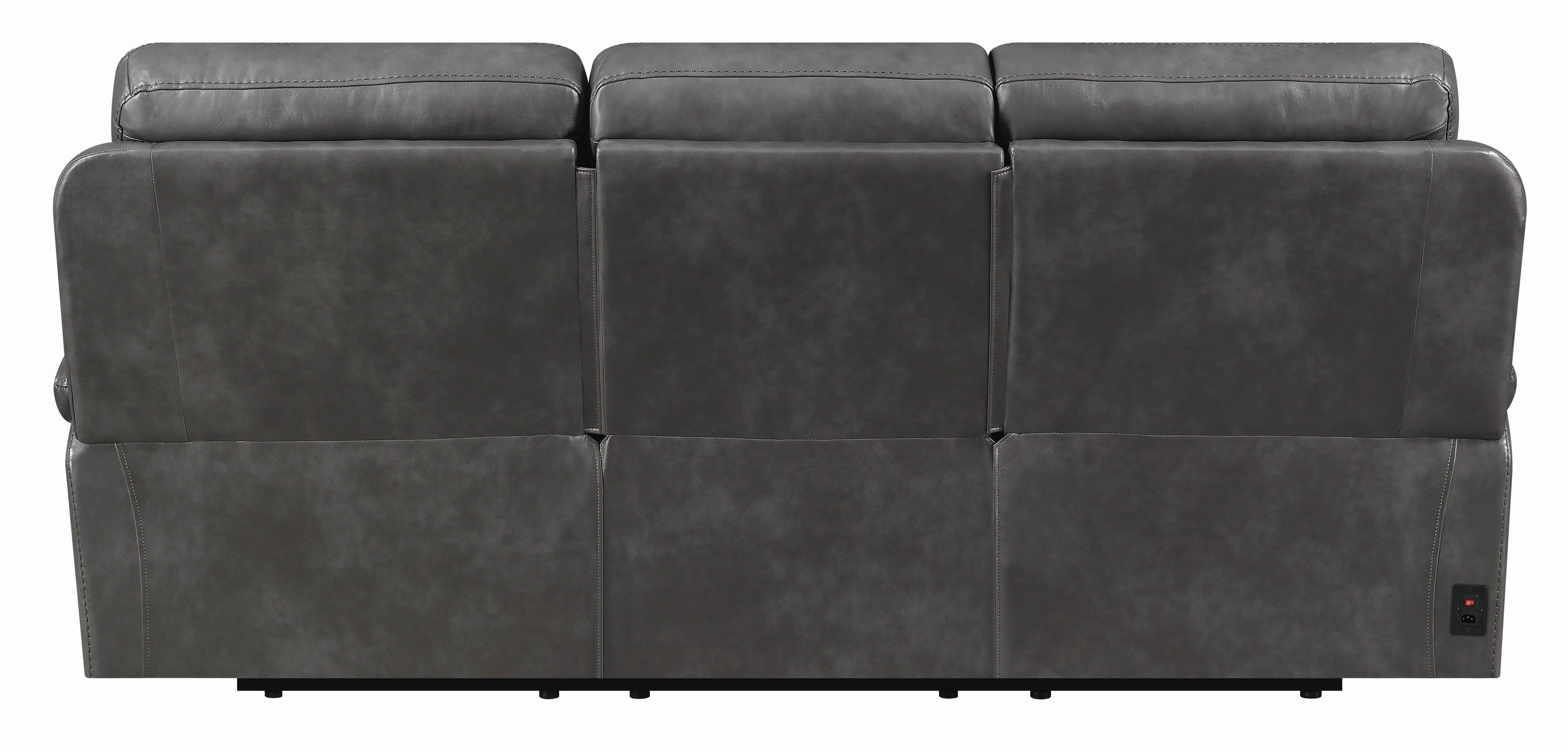

    
 Order  Modern Gray Leather Upholstery Motion sofa Ravenna by Coaster
