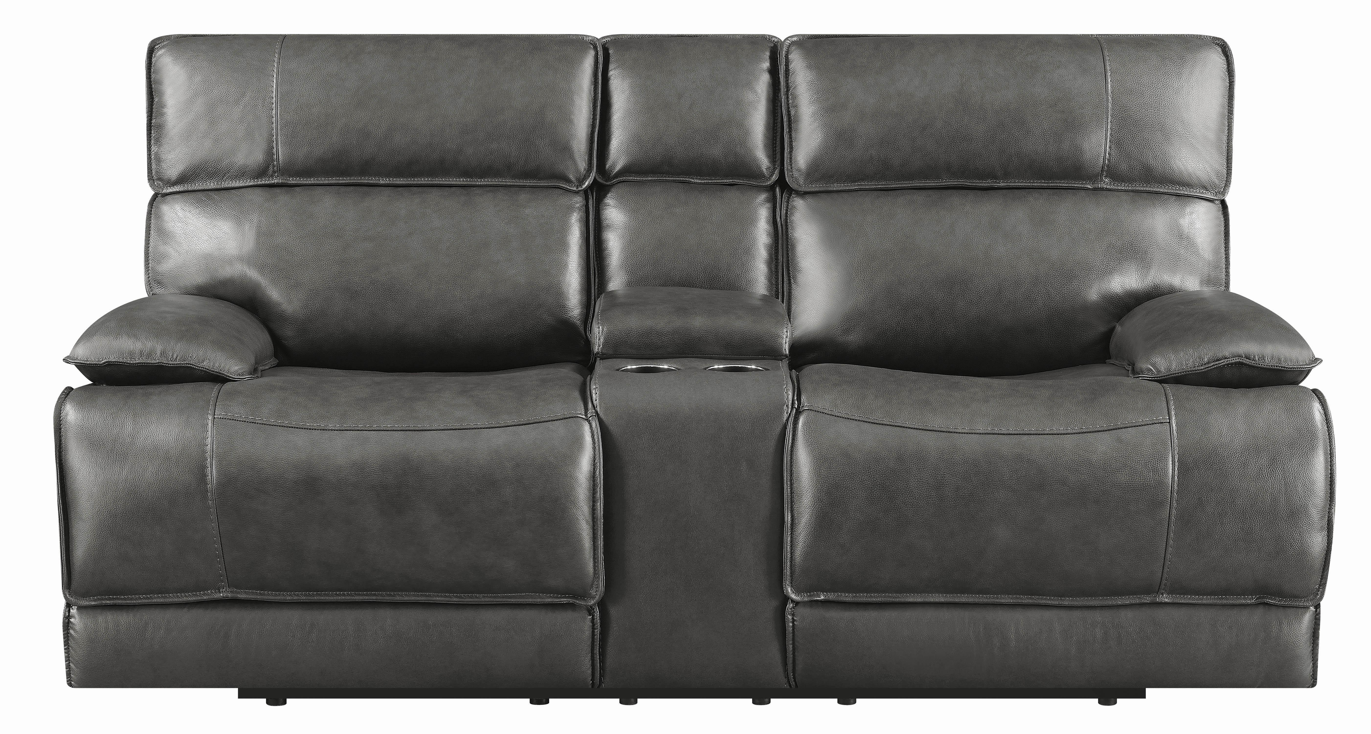 

        
021032440367Modern Gray Leather Upholstery Power loveseat Stanford by Coaster
