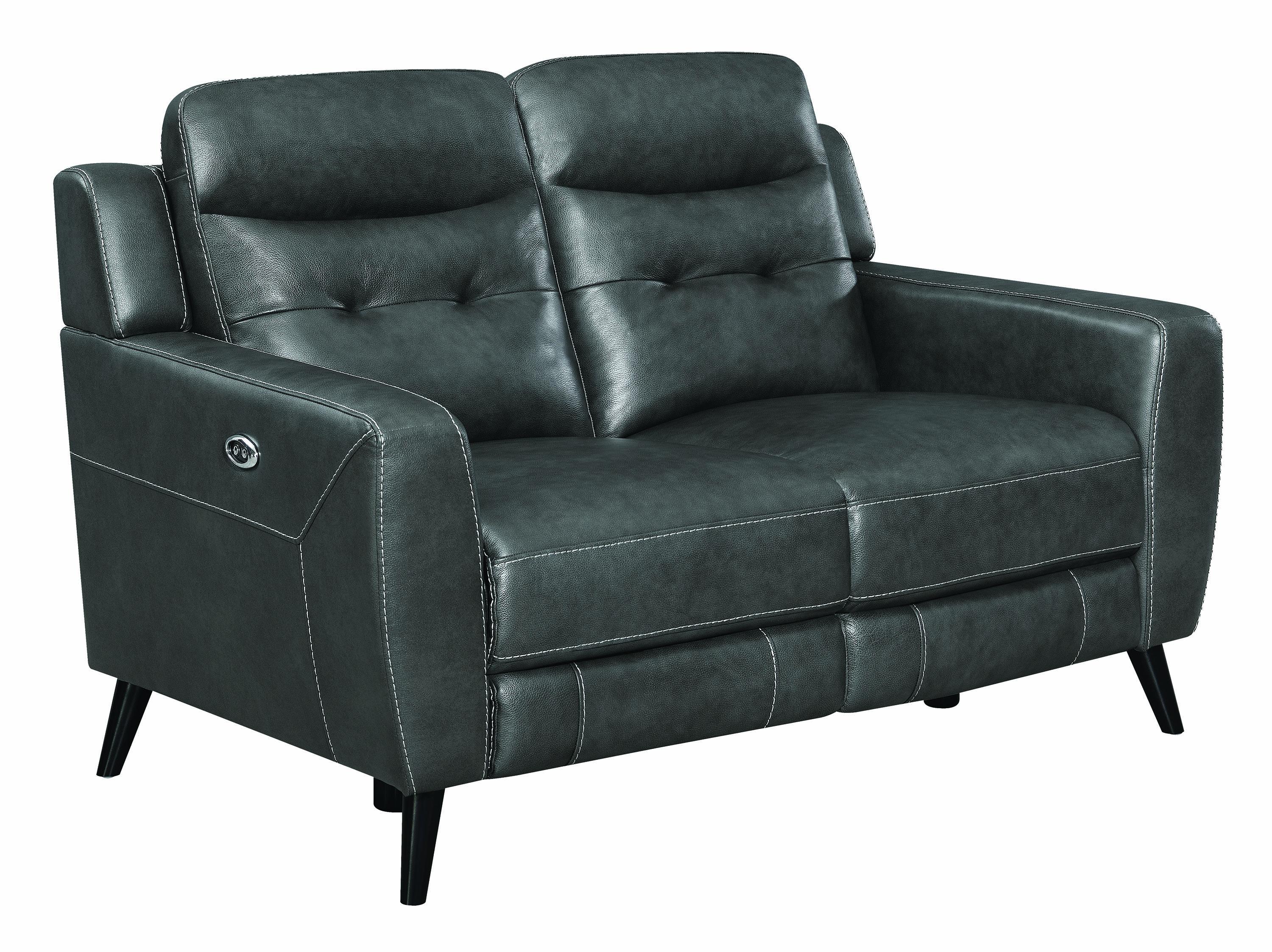 

    
Modern Gray Leather Upholstery Power sofa Lantana by Coaster
