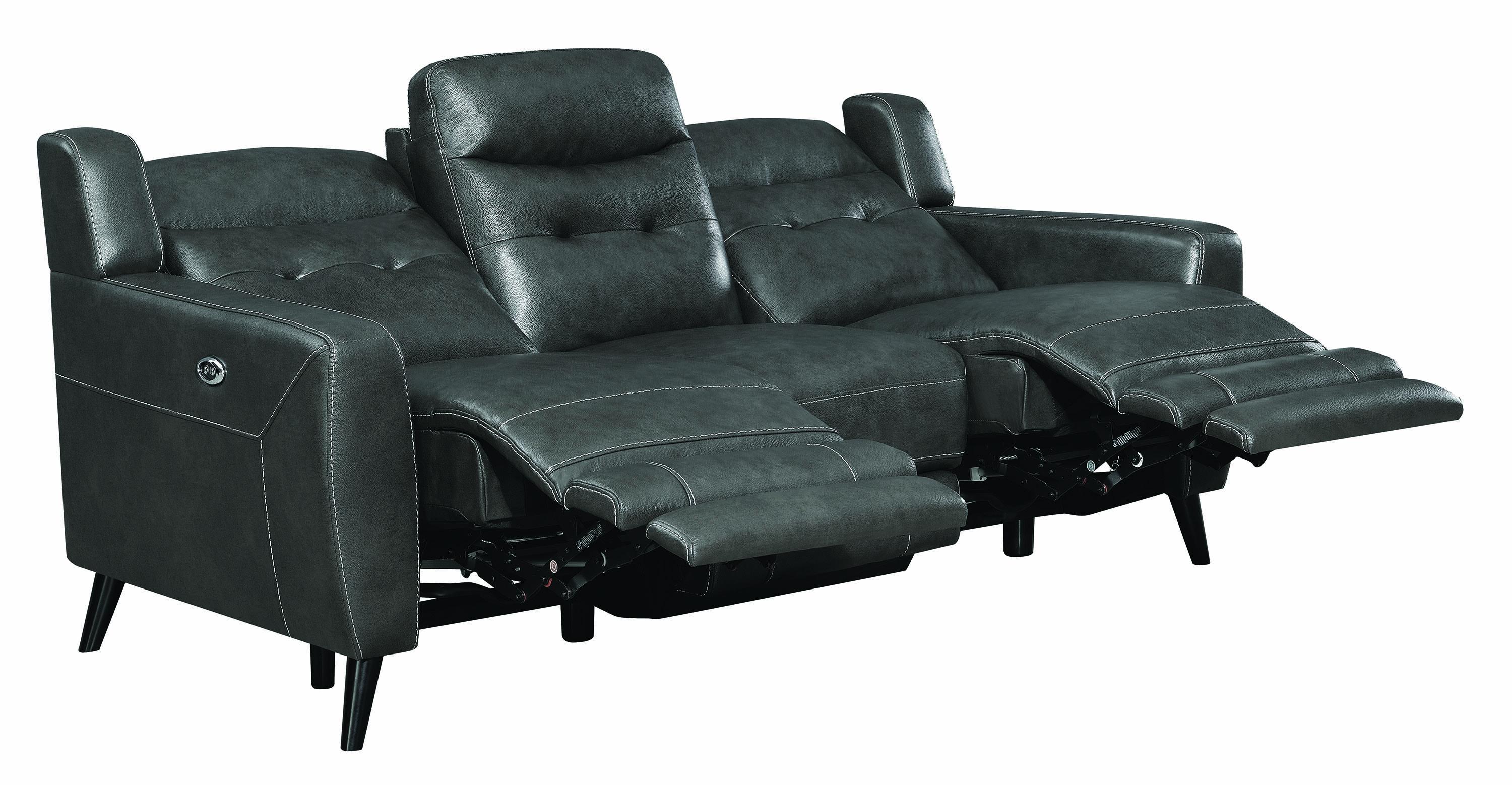 

        
021032459079Modern Gray Leather Upholstery Power sofa Lantana by Coaster
