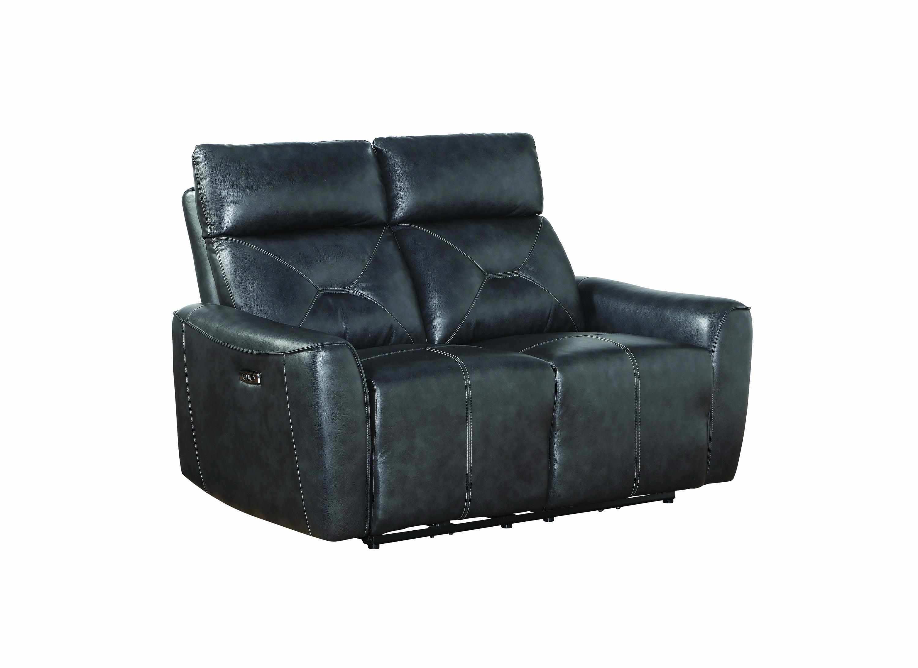 

    
Modern Gray Leather Upholstery Power2 sofa Jupiter by Coaster
