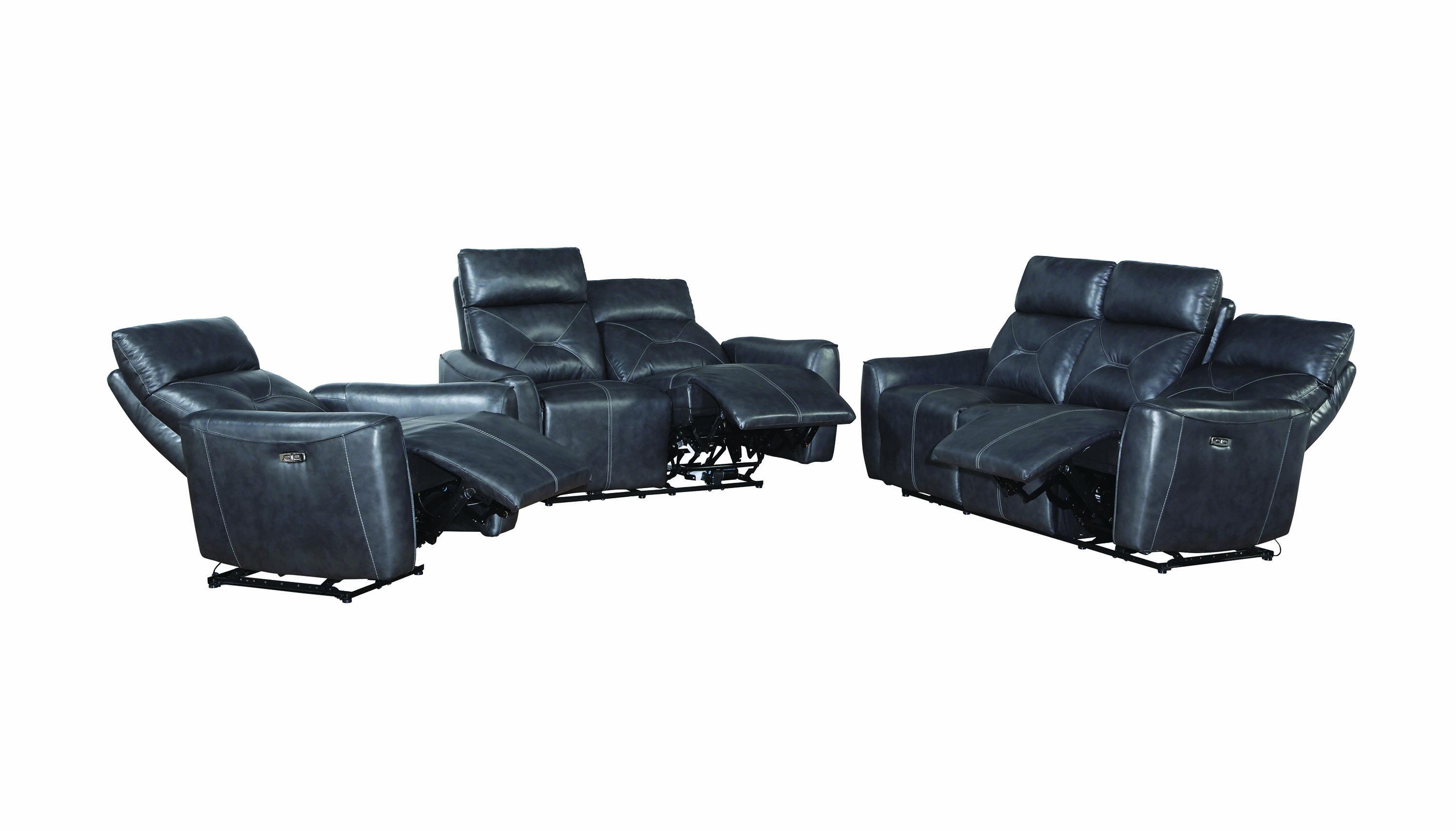 

    
 Shop  Modern Gray Leather Upholstery Power2 sofa Jupiter by Coaster

