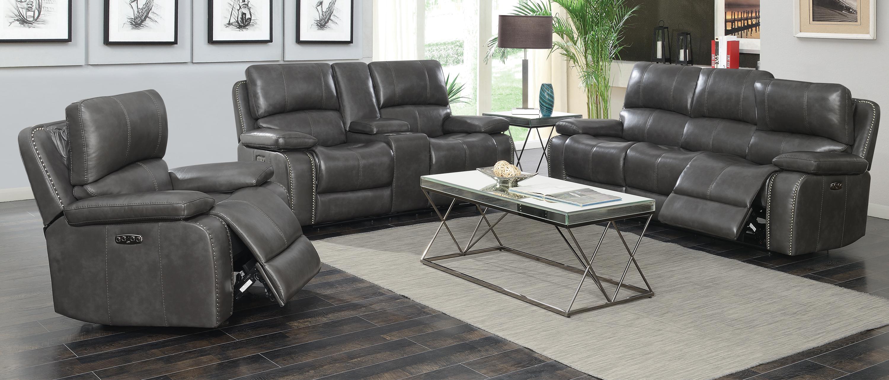 

    
603211PP Modern Gray Leather Upholstery Power2 sofa Ravenna by Coaster
