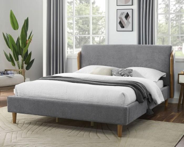 

    
Modern Gray/Light Oak Solid Wood Full Platform Bed Furniture of America Ulstein CM7266GY-F
