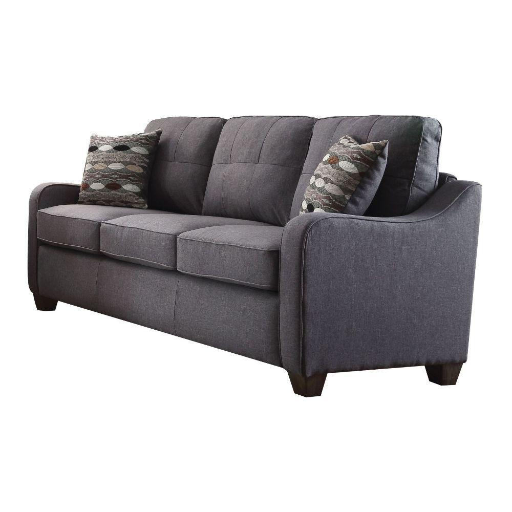 Modern Sofa Cleavon II 53790 in Gray Linen