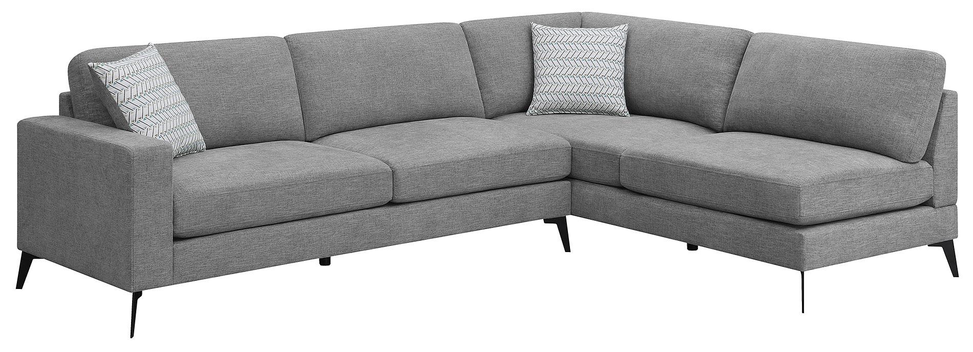 Modern Sectional 509806 Clint 509806 in Gray Chenille
