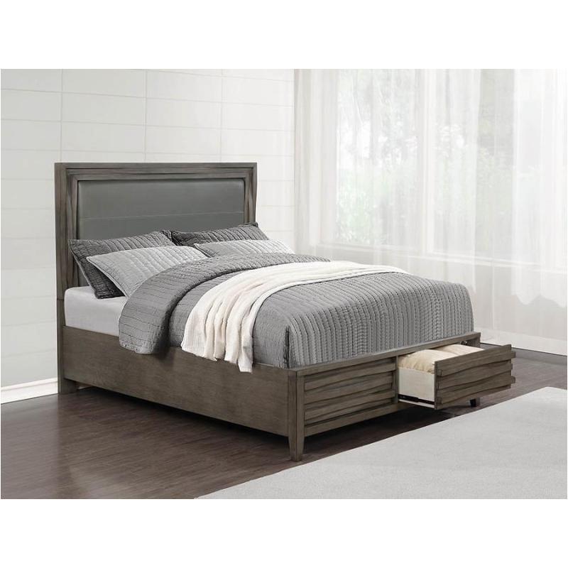 

    
Modern Gray Metal C. King Size Bed w/ Storage by Coaster Opal
