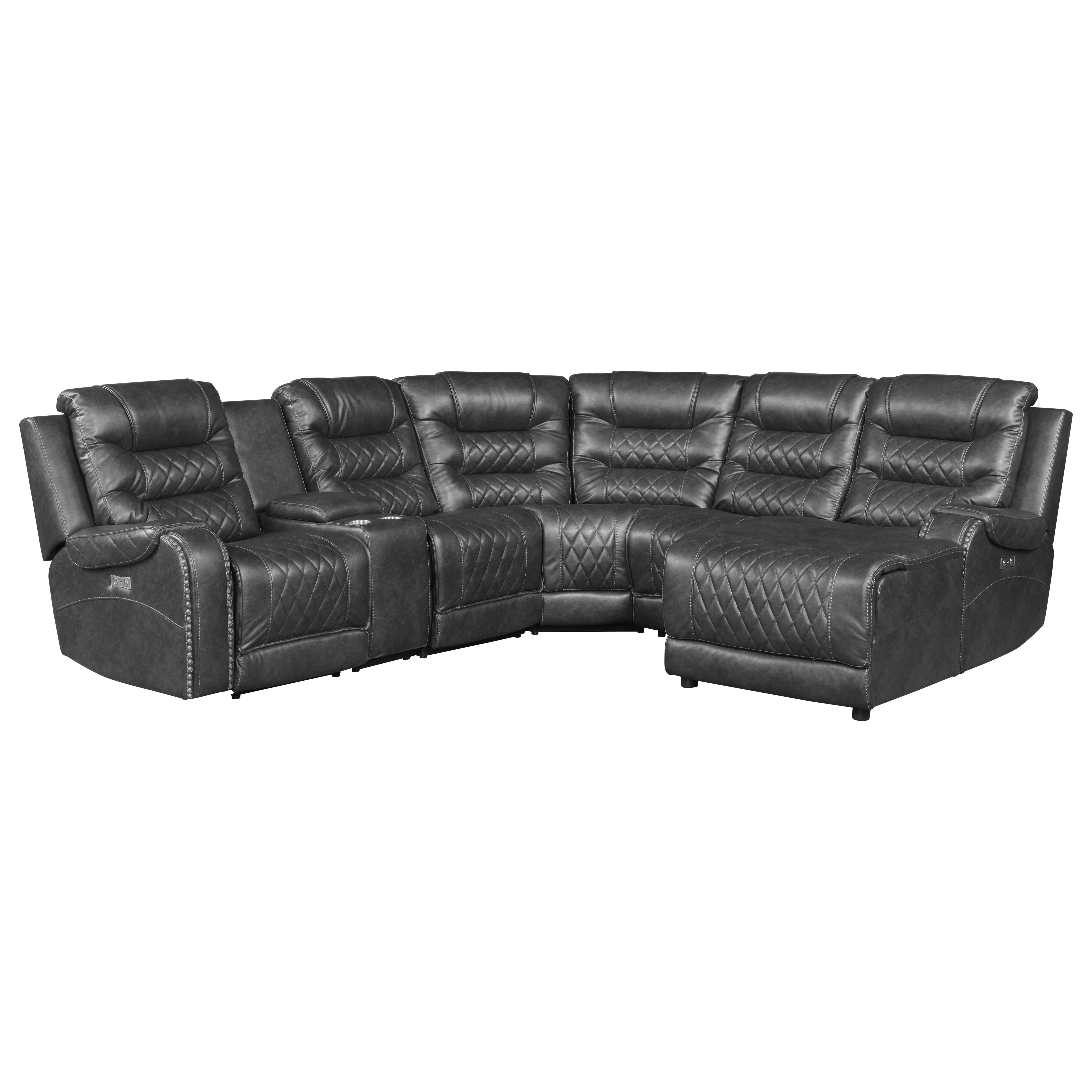 Homelegance 9405GY*6LRRC Putnam Power Reclining Sectional