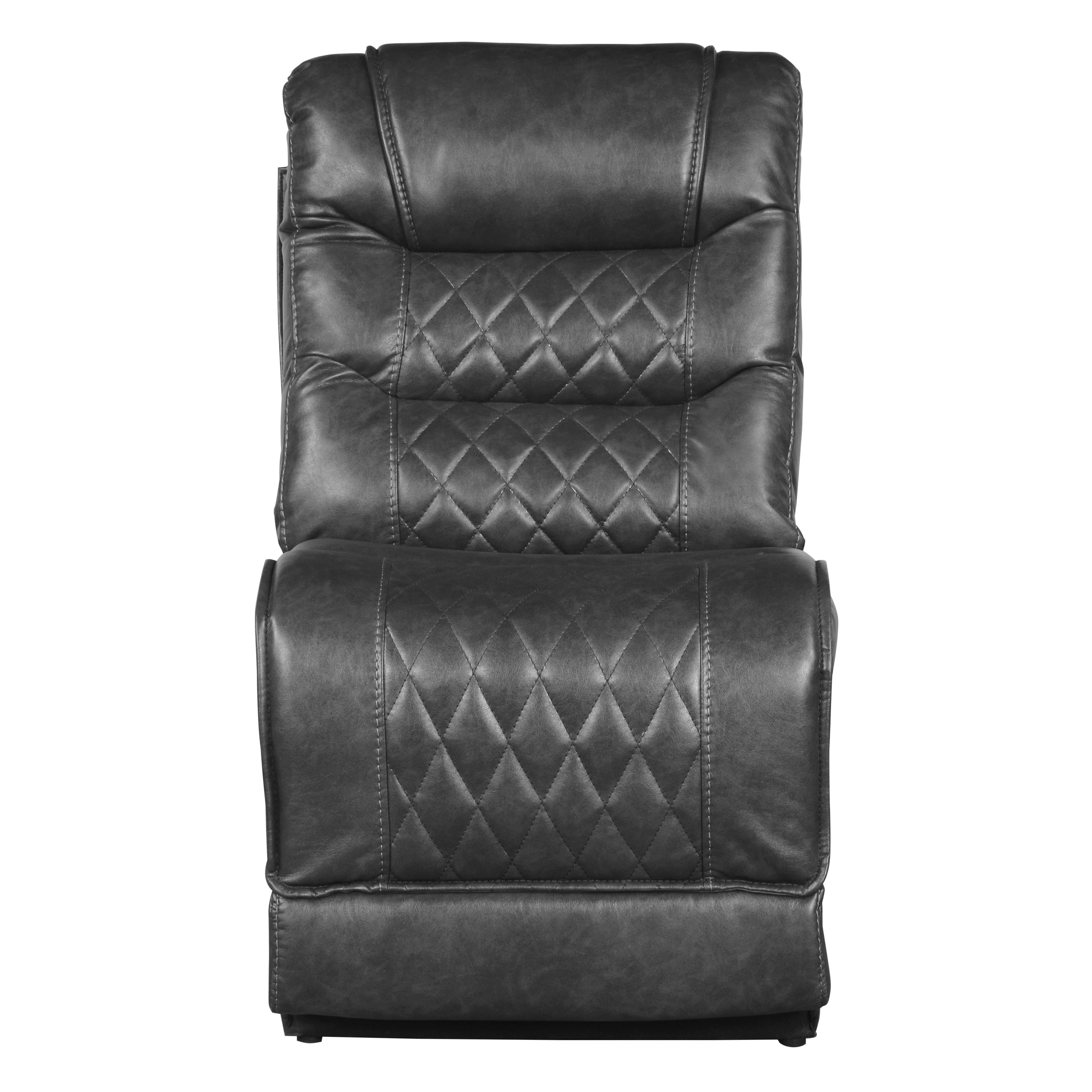 Modern Armless Chair 9405GY-AC Putnam 9405GY-AC in Gray Microfiber