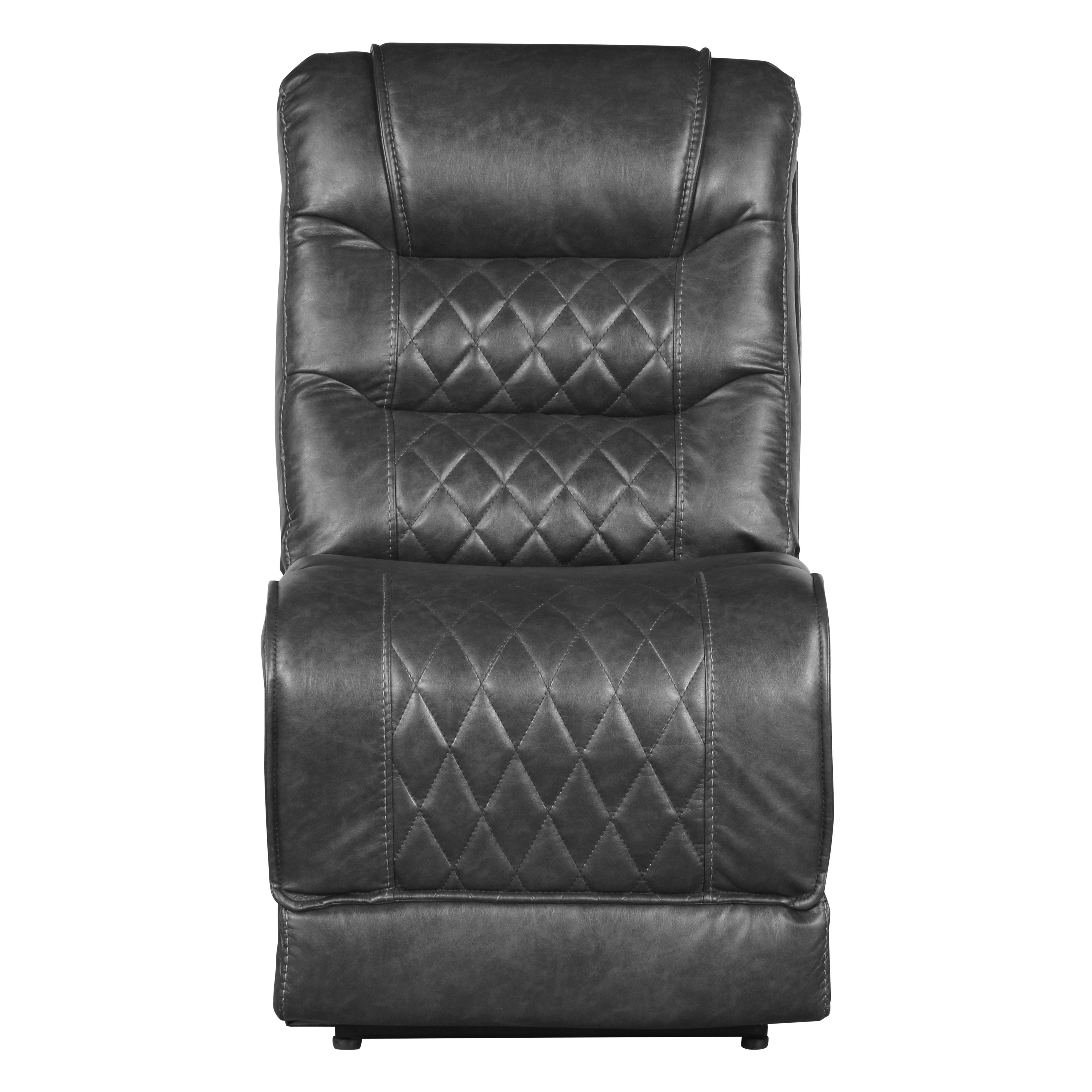 Modern Power Armless Reclining Chair 9405GY-ARPW Putnam 9405GY-ARPW in Gray Microfiber