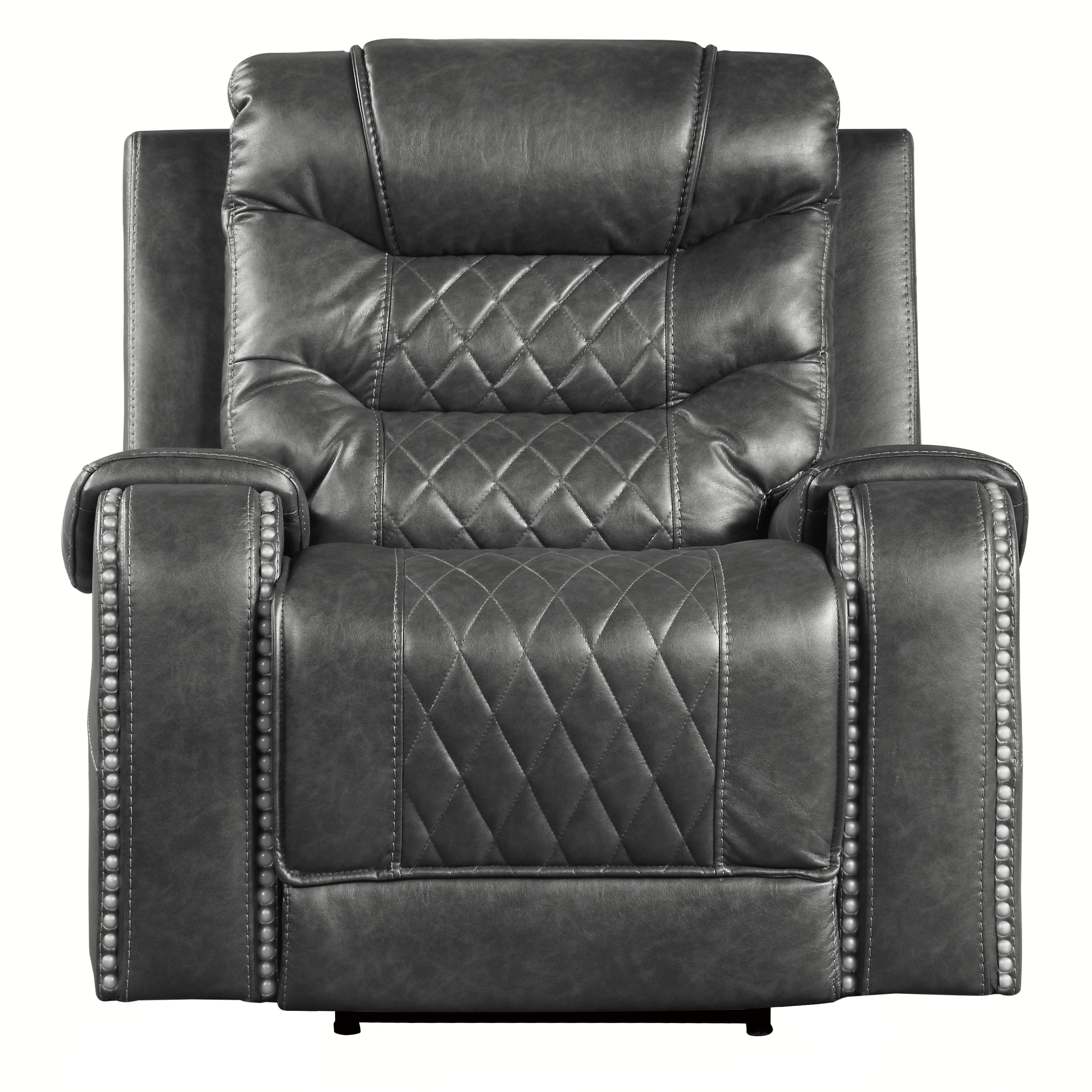 Modern Power Reclining Chair 9405GY-1PW Putnam 9405GY-1PW in Gray Microfiber