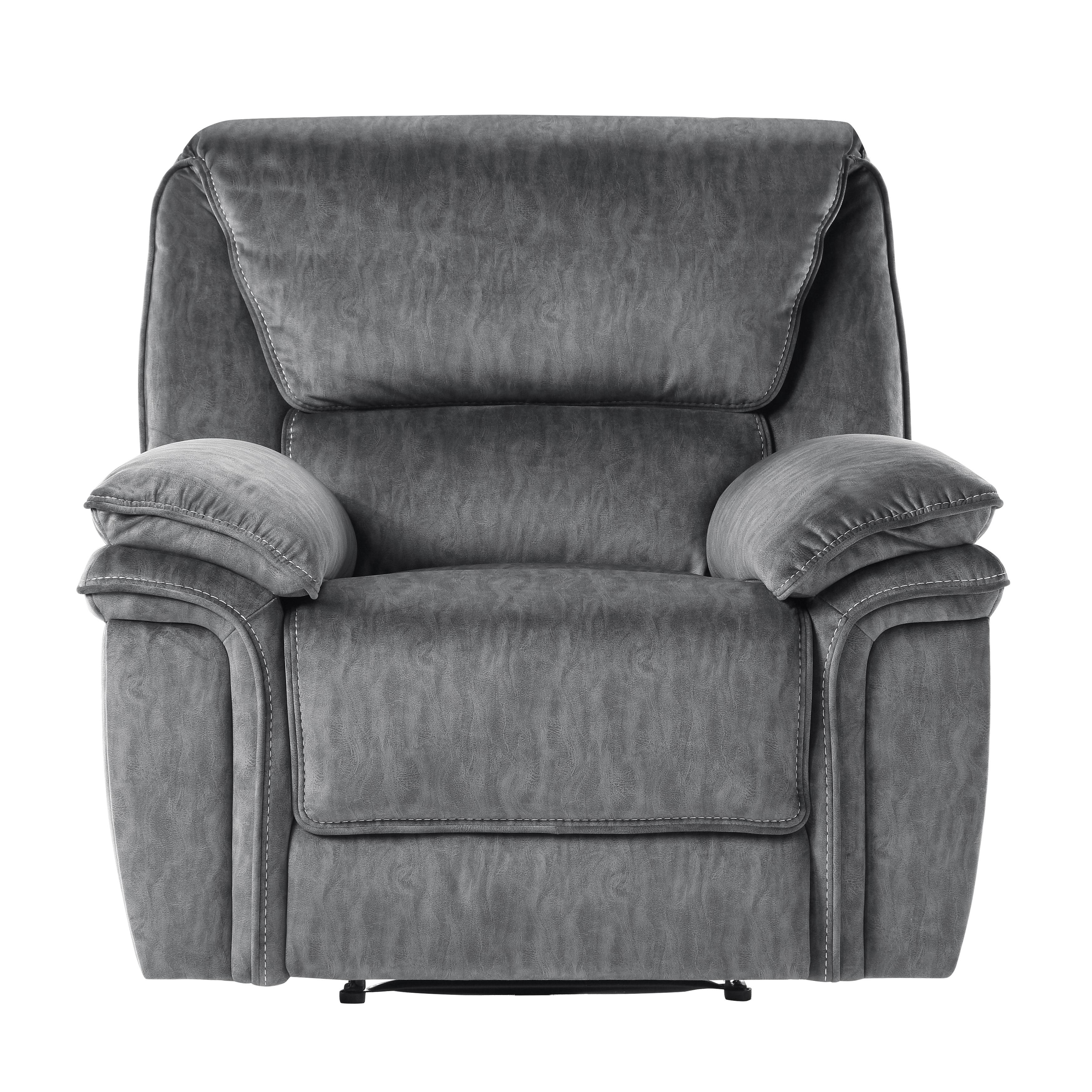 

    
Modern Gray Microfiber Reclining Chair Homelegance 9913-1 Muirfield

